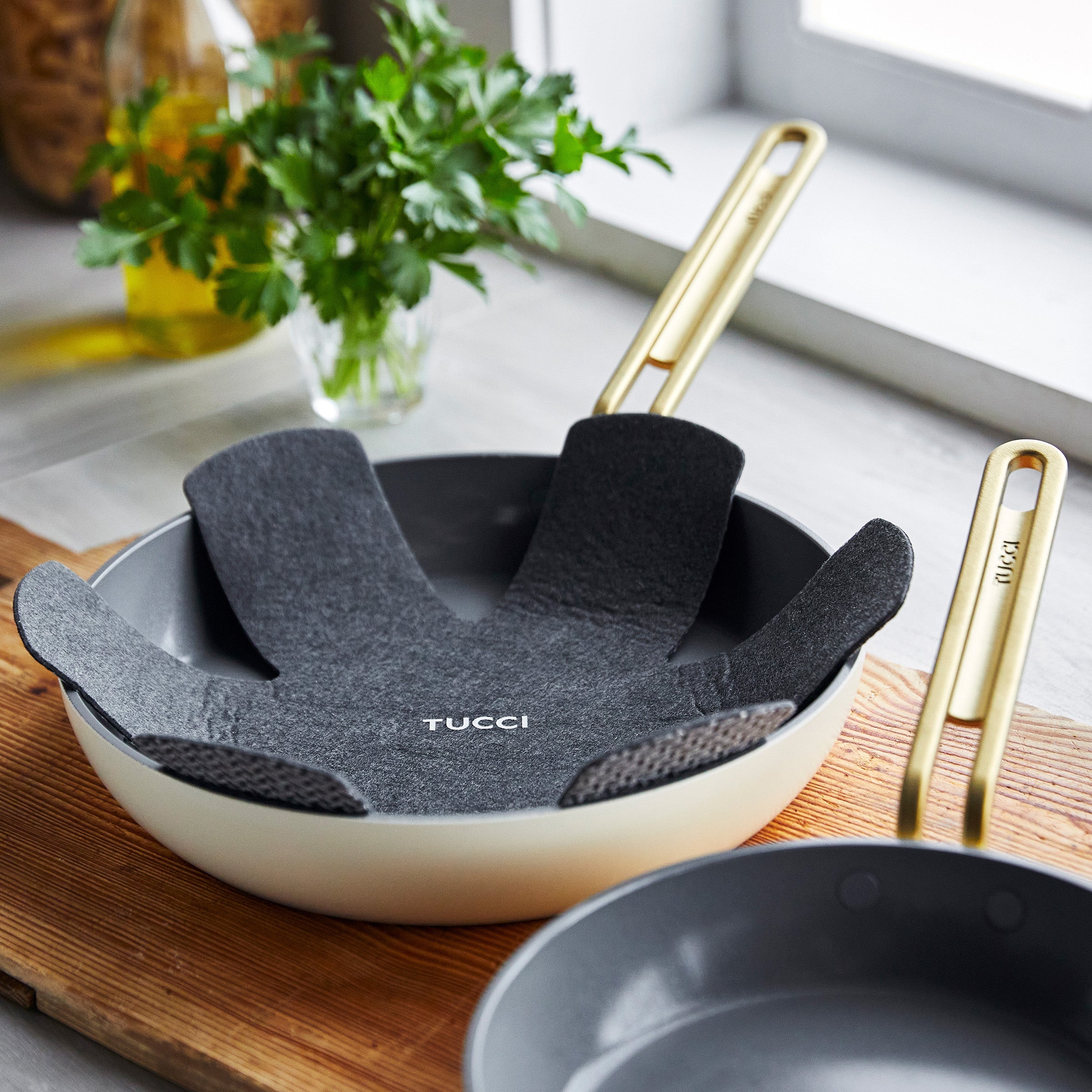 GreenPan™ Stanley Tucci™ Ceramic Nonstick Frypans, Set of 2, Carrara White