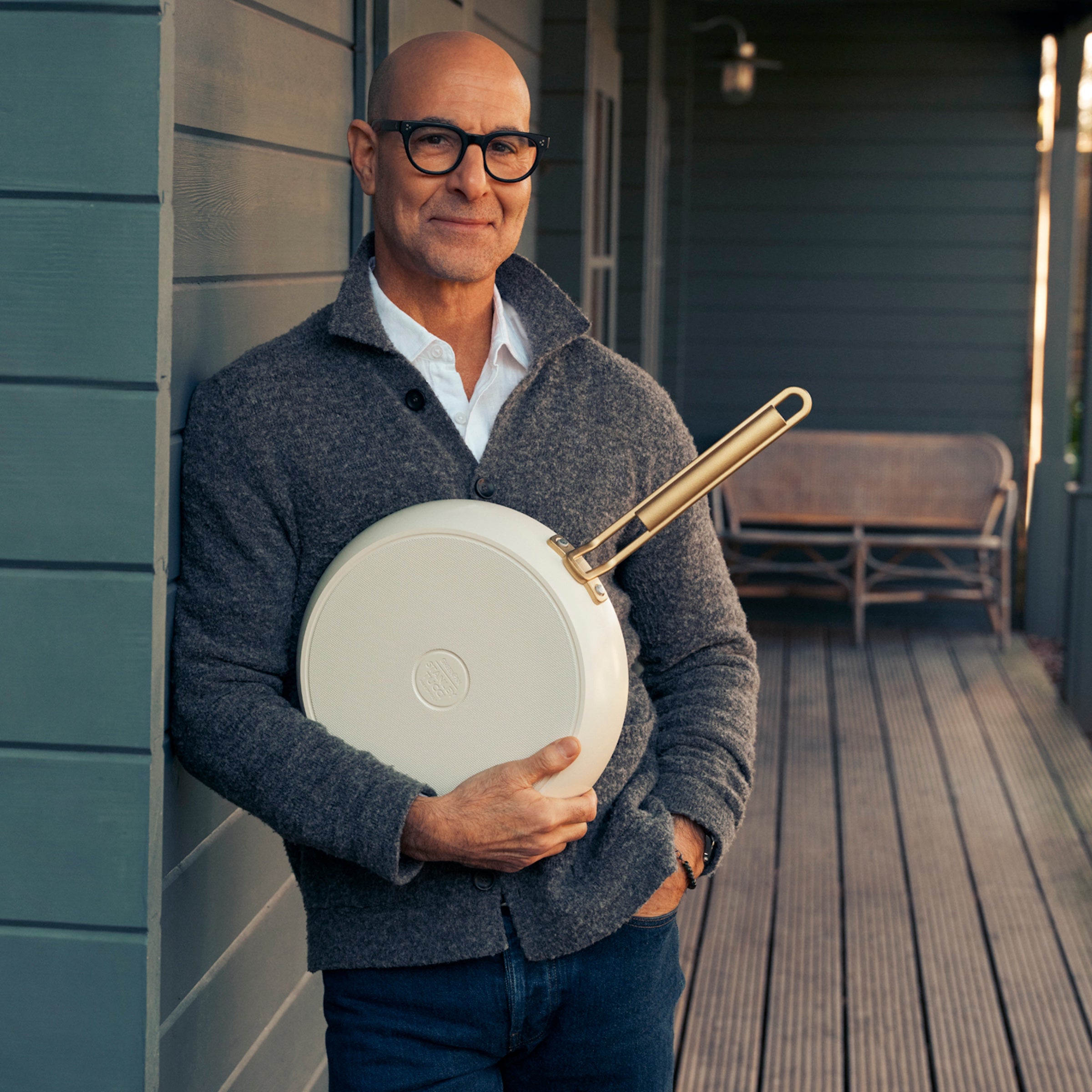 GreenPan™ Stanley Tucci™ Ceramic Nonstick Frypans, Set of 2, Carrara White