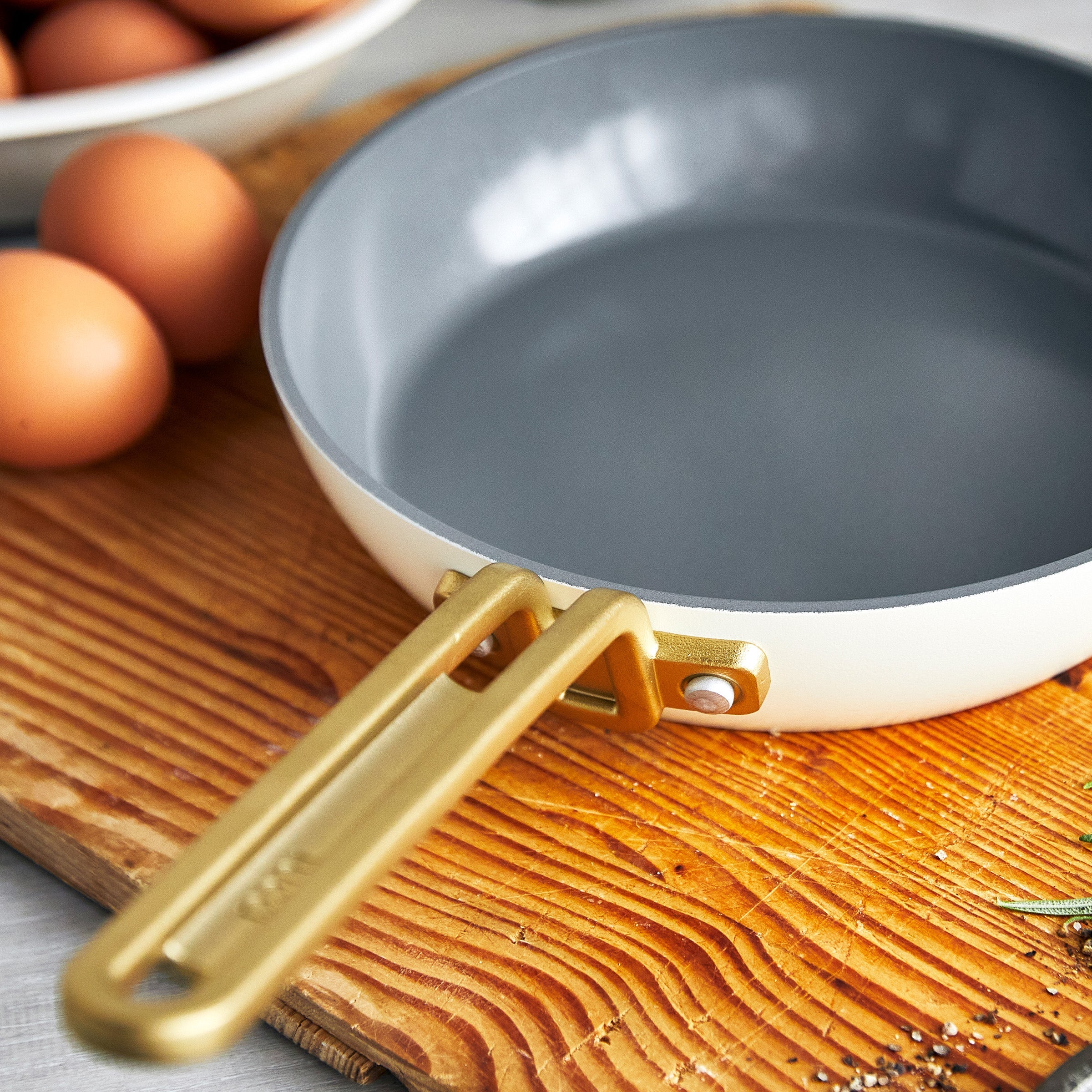 GreenPan™ Stanley Tucci™ Ceramic Nonstick Frypans, Set of 2, Carrara White