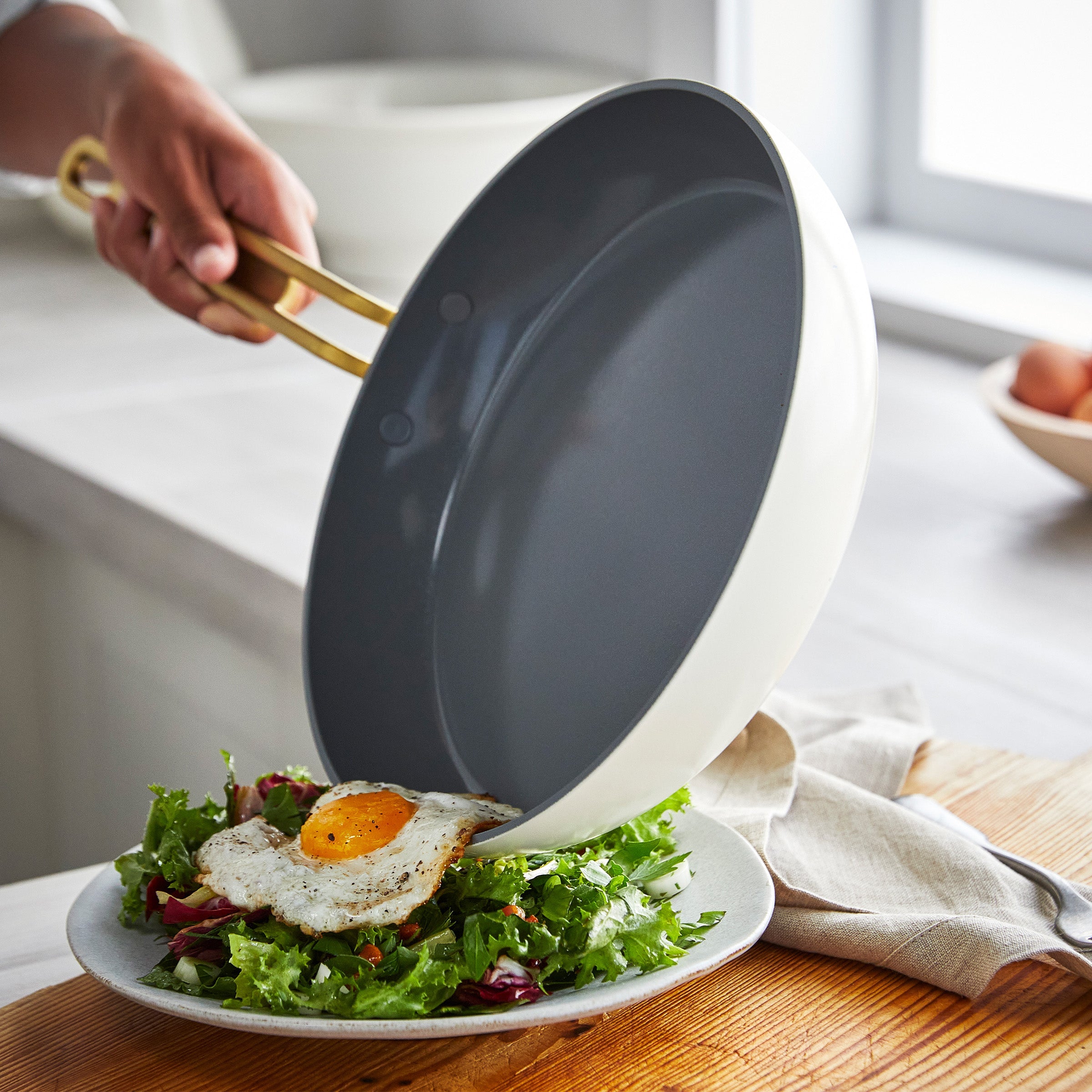 GreenPan™ Stanley Tucci™ Ceramic Nonstick Frypans, Set of 2, Carrara White