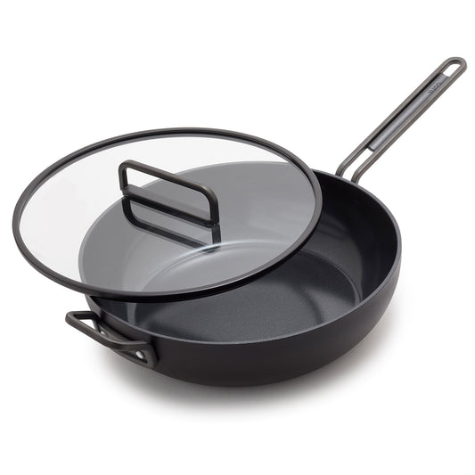 GreenPan™ Stanley Tucci™ Ceramic Nonstick 6.5QT/33cm Stanley Pan with Lid, Milano  Black