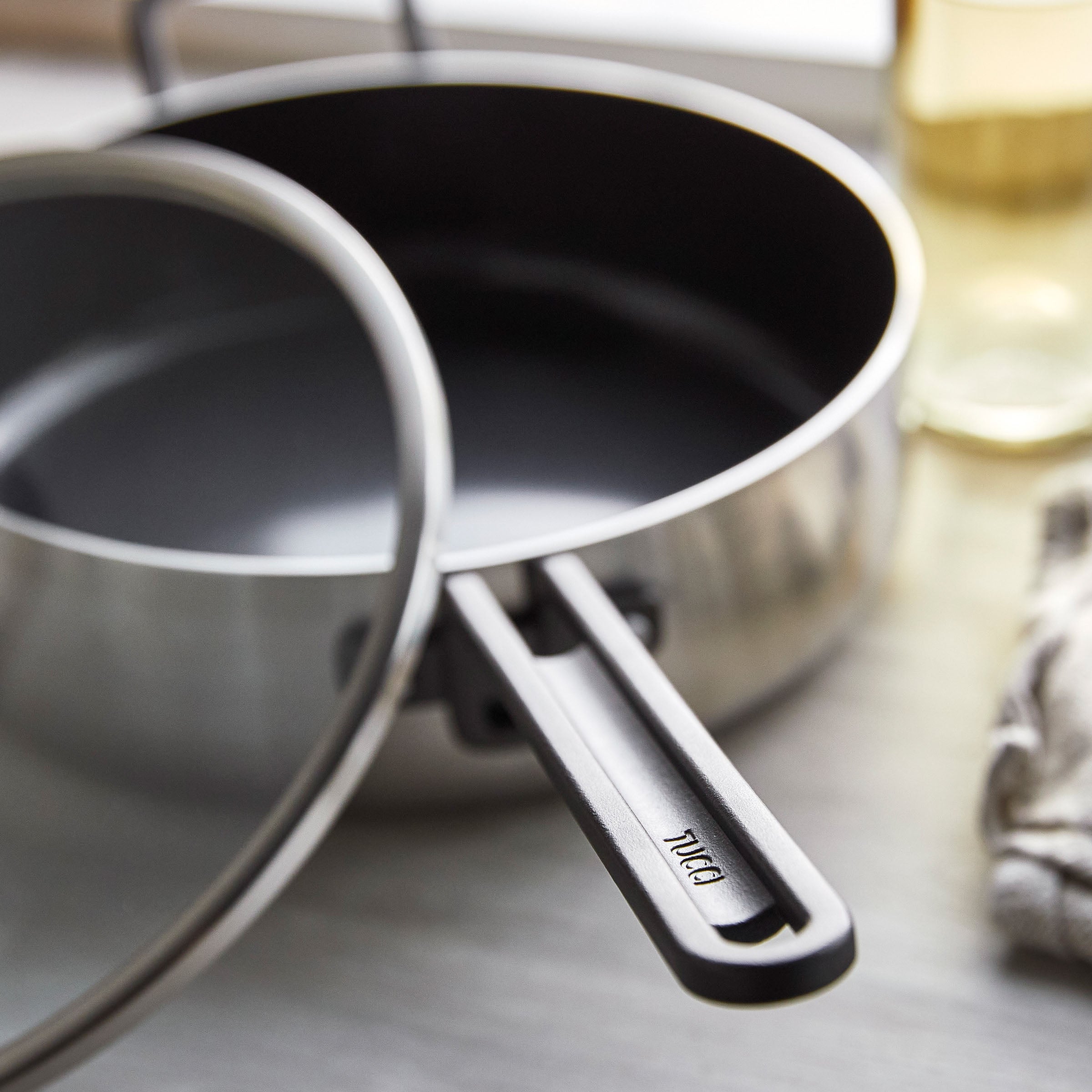 GreenPan™ Stanley Tucci™ Stainless Steel Ceramic Nonstick 4QT/26cm Sauté Pan with  Lid