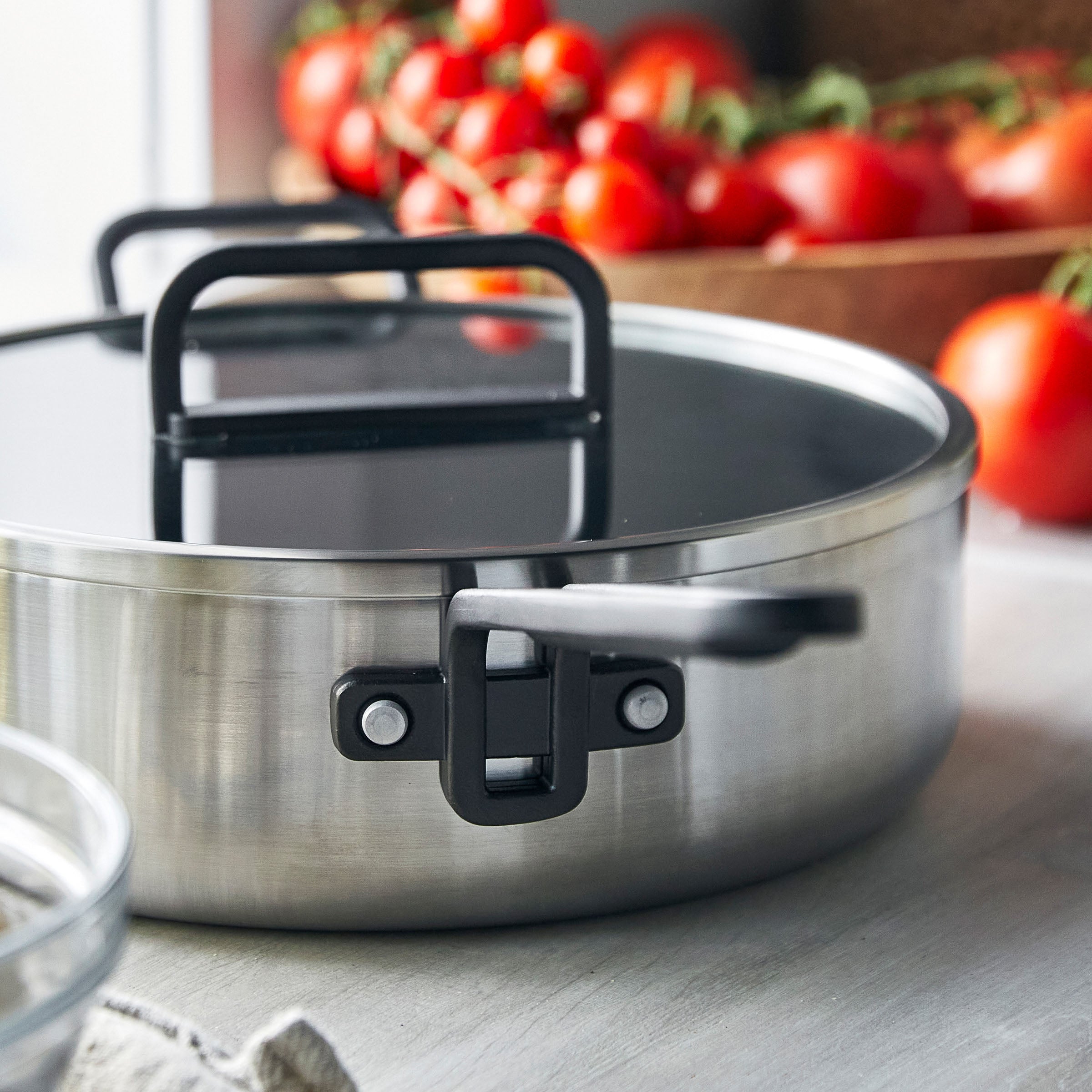 GreenPan™ Stanley Tucci™ Stainless Steel Ceramic Nonstick 4QT/26cm Sauté Pan with  Lid