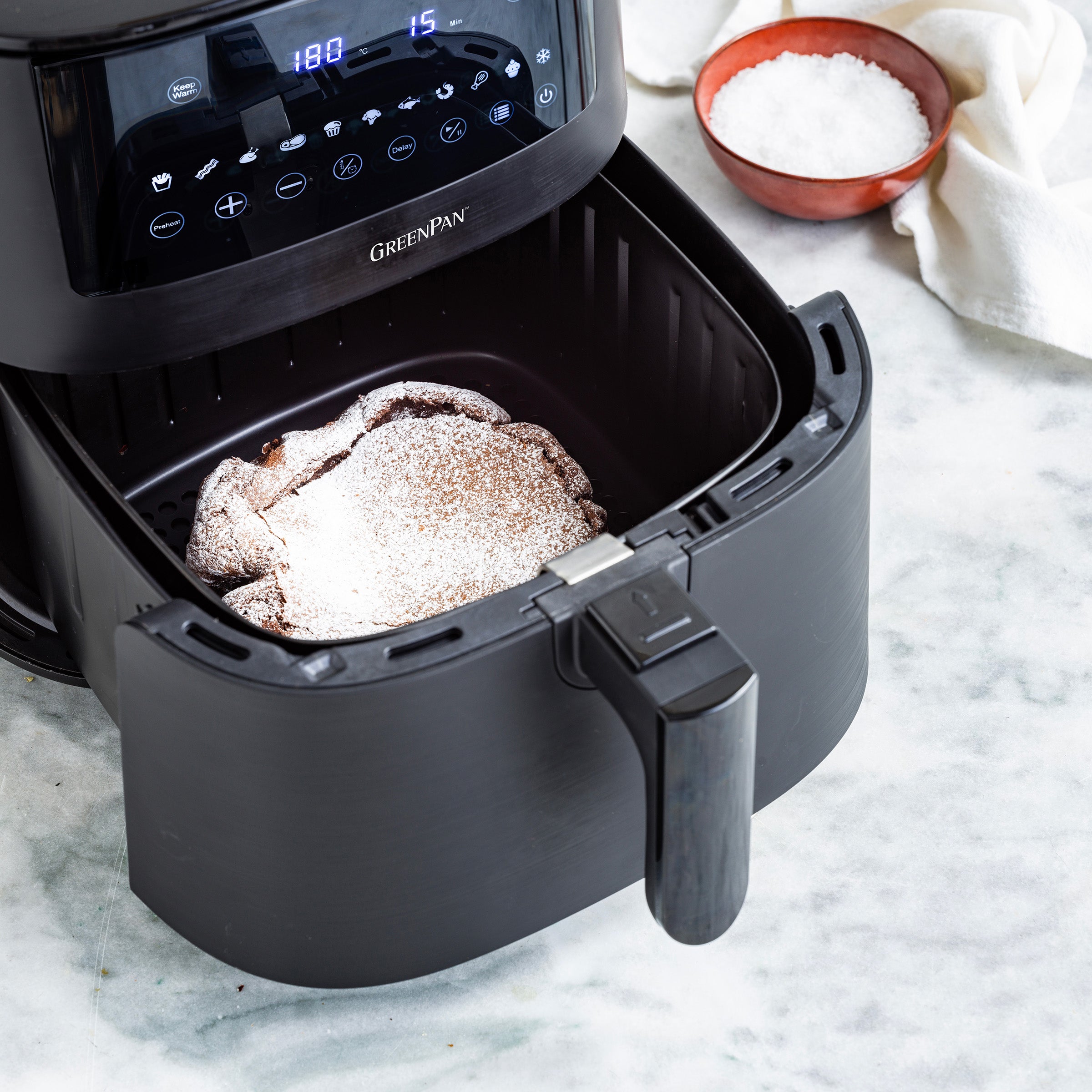 Greenpan Airfryer Elite XL Grill/Teppanyaki zijaanzicht  