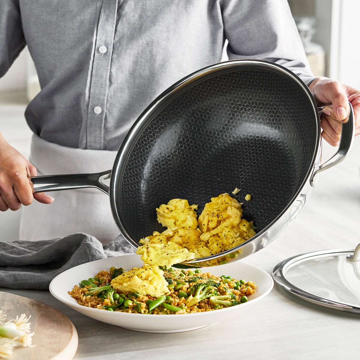 Spectra Hybride Wok 30cm Silver