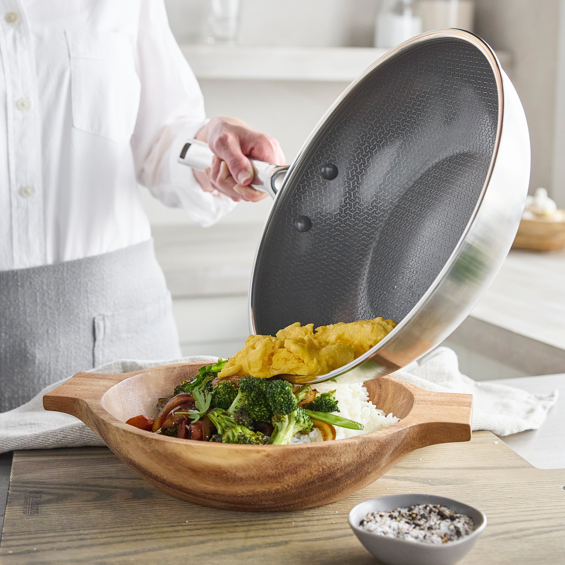 Apex Thermobond Hybrid Wok 28 cm 3-laags roestvrij staal voor perfecte resultaten