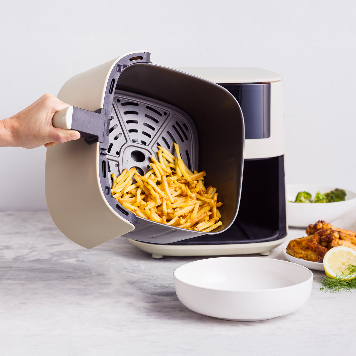XXL Airfryer Cream & grill set
