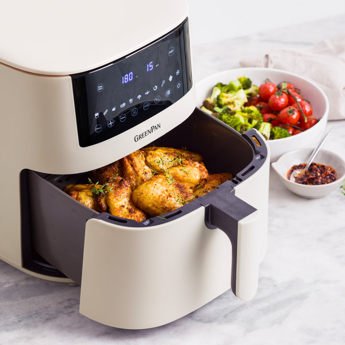 XXL Airfryer Cream & bakspullen set