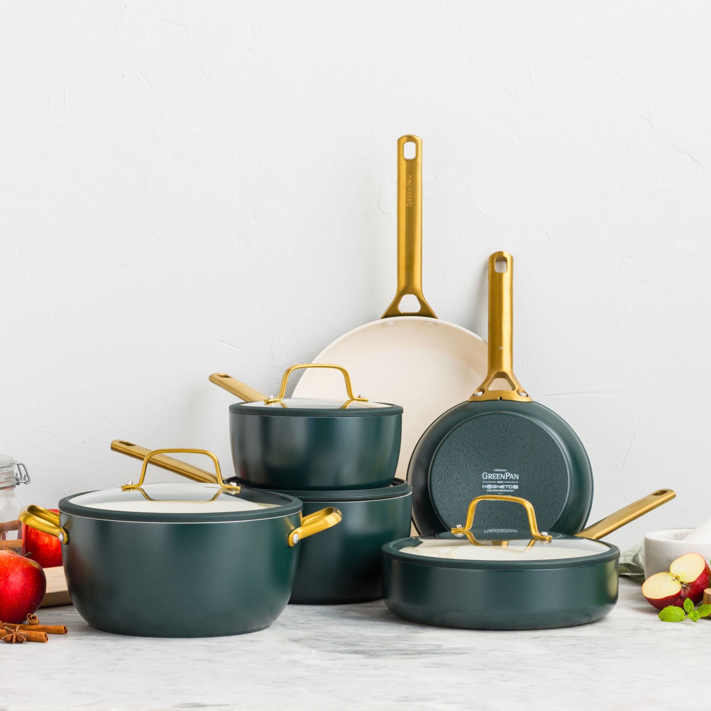 Padova Reserve Pine Green 2-delige braadpannenset
