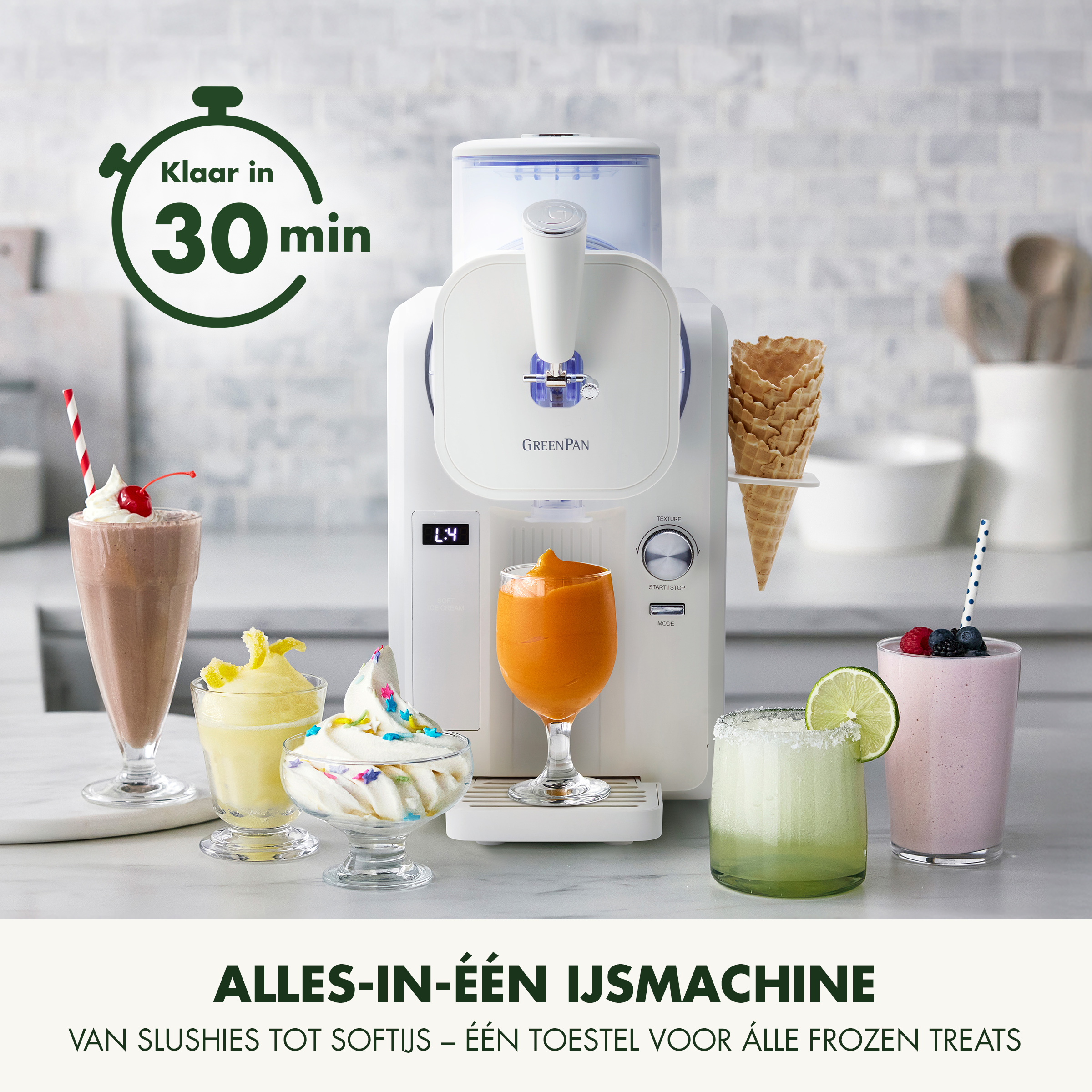 Snelle ijsmachine - Softijs & Frozen Drinks - Cream met Receptenboek