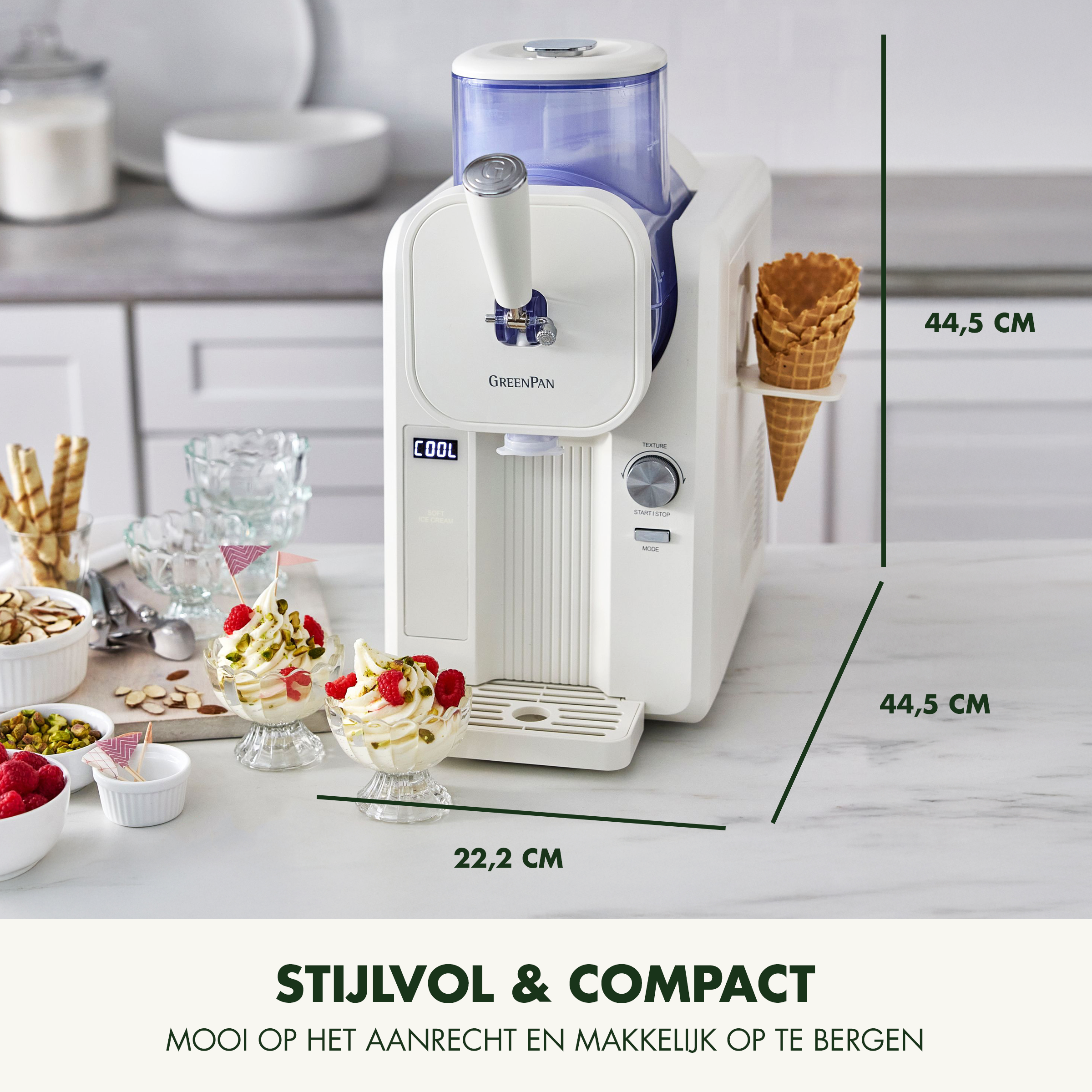 Snelle ijsmachine - Softijs & Frozen Drinks - Cream met Gratis Receptenboek