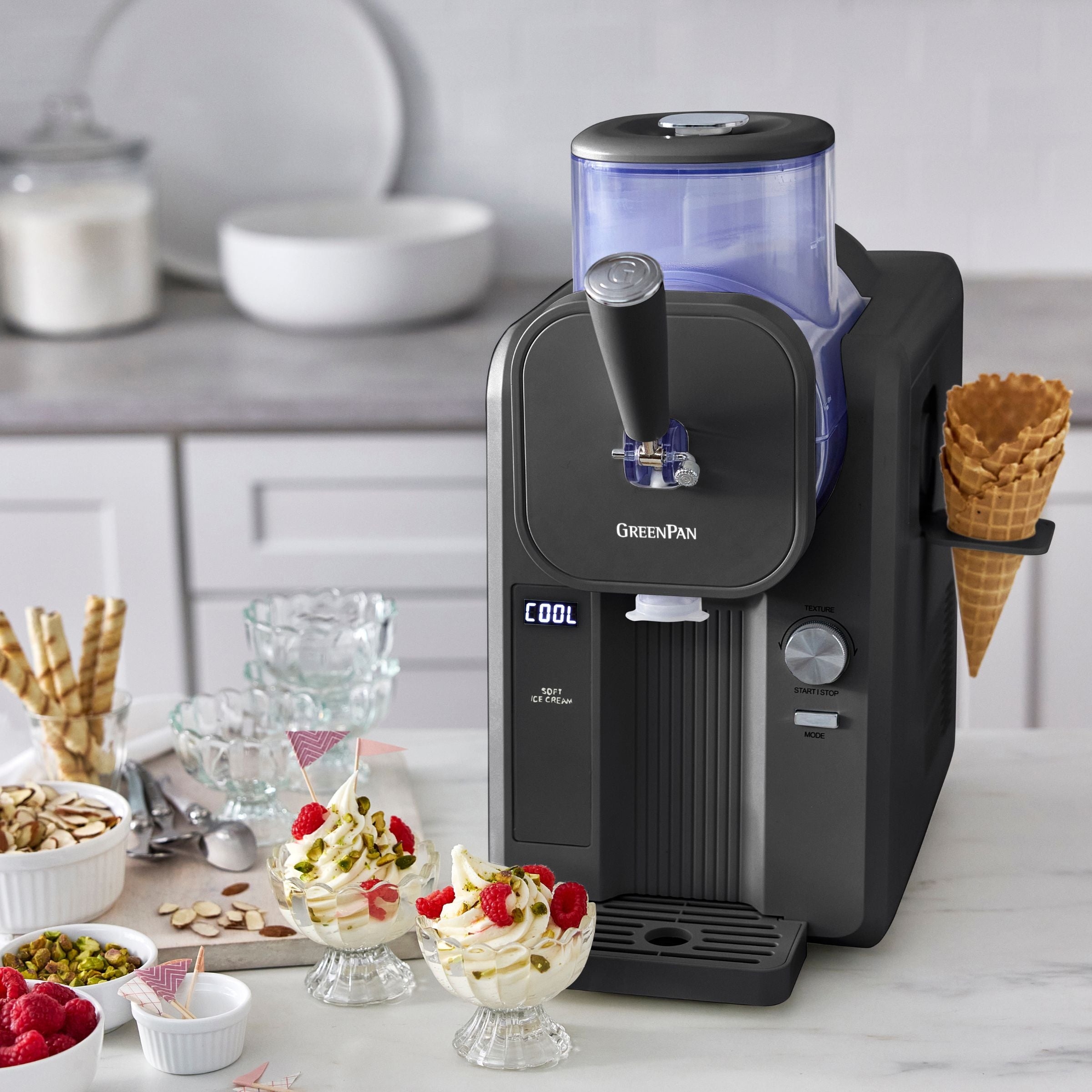 Snelle ijsmachine - Softijs & Frozen Drinks - Grey met Receptenboek