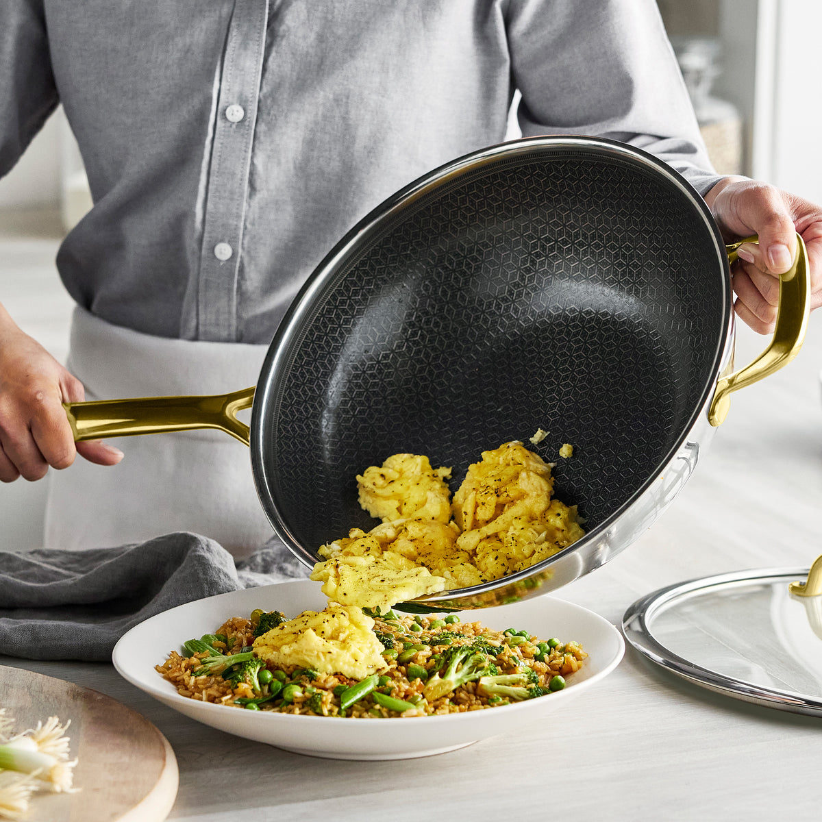 Spectra Hybride Wok 30cm Gold