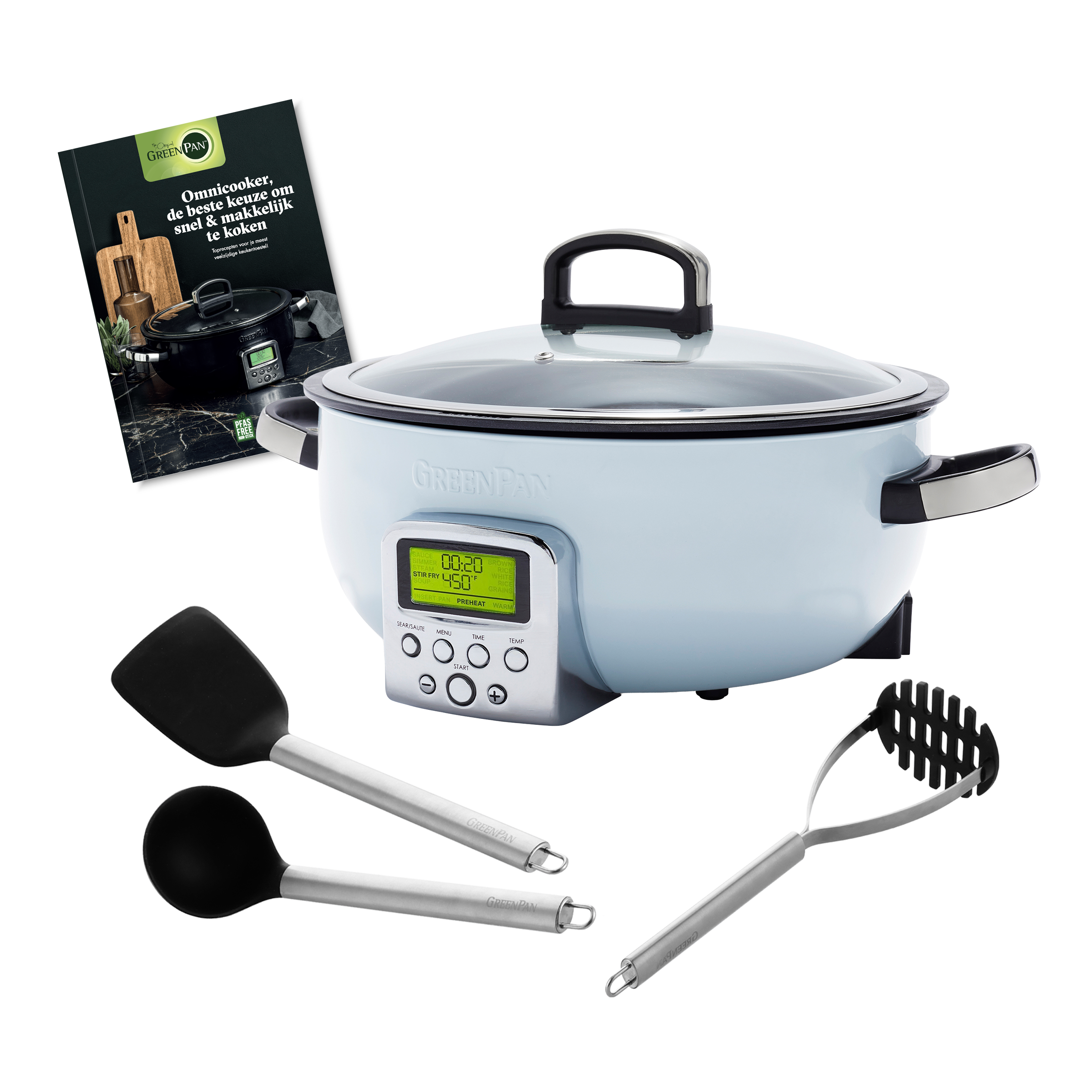 Elektrische wok Blue Haze set