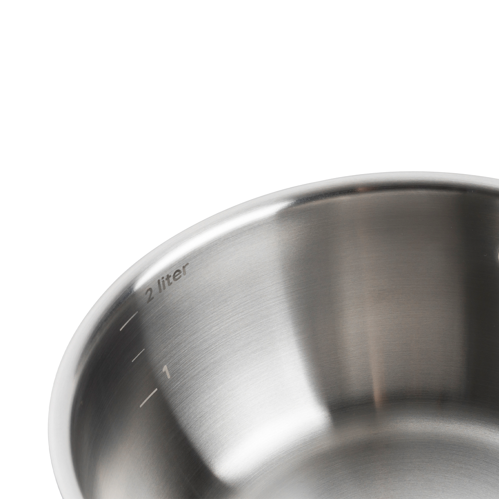 Dagelijkse kost kookpot 18cm/2L met deksel zilver binnenkant