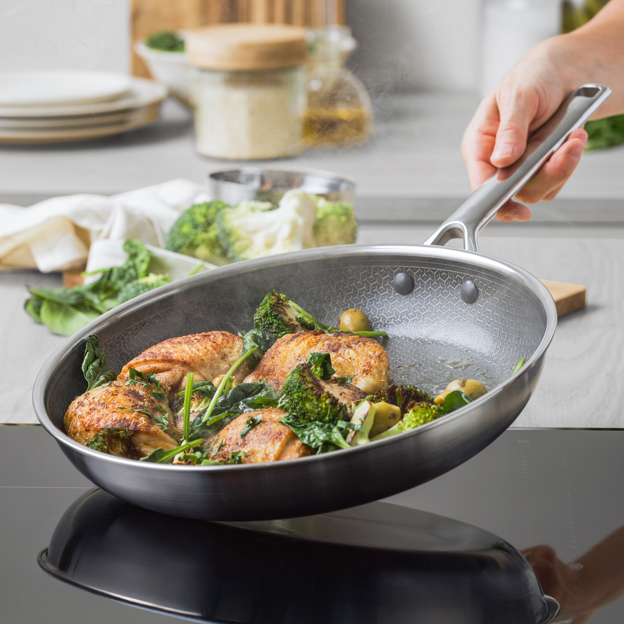 Apex 3-delige wok- en braadpannenset