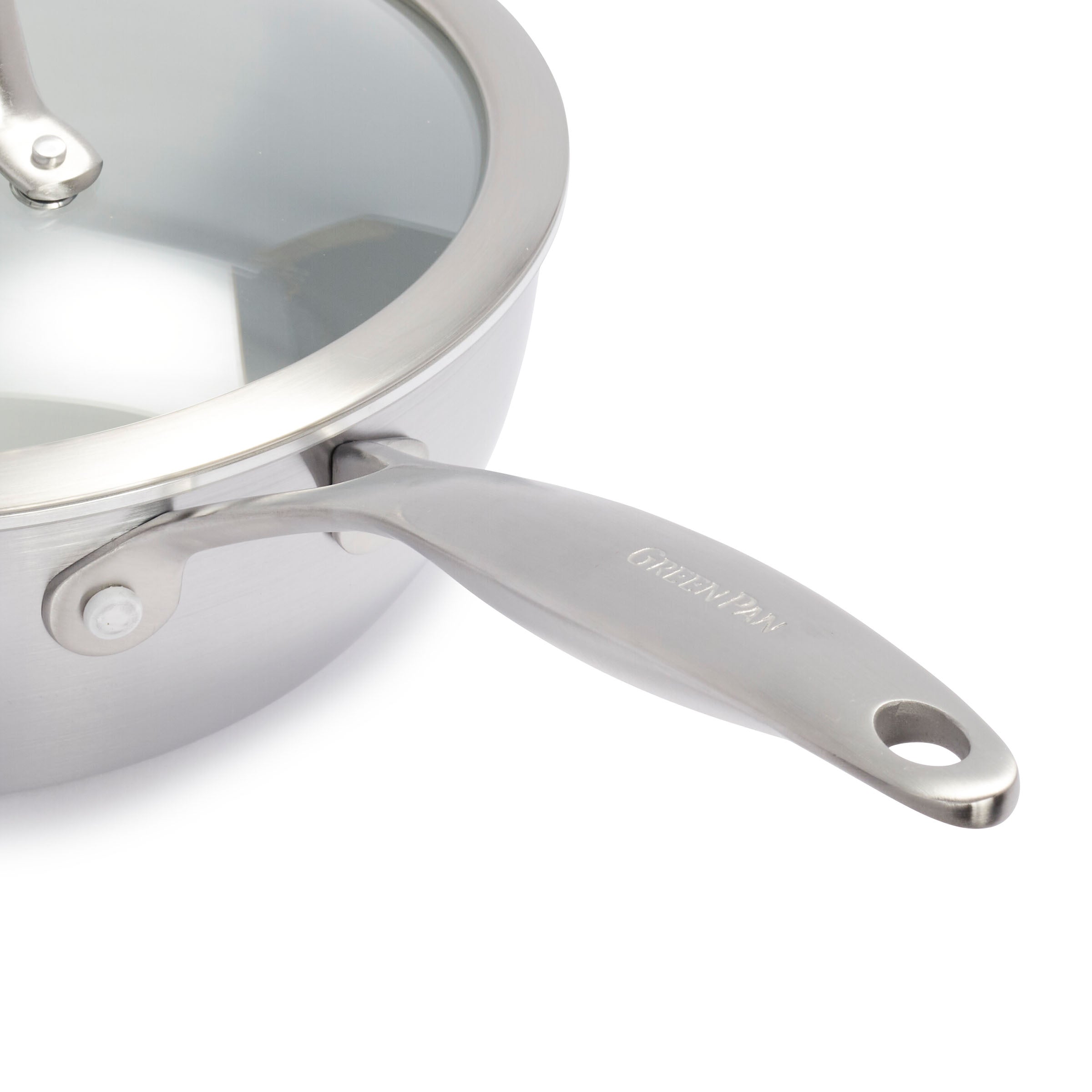 Greenpan Venice Pro Evershine Koekenpannen Kookpannen 24cm met deksel Keramisch inductie pfas-vri zijaanzicht 