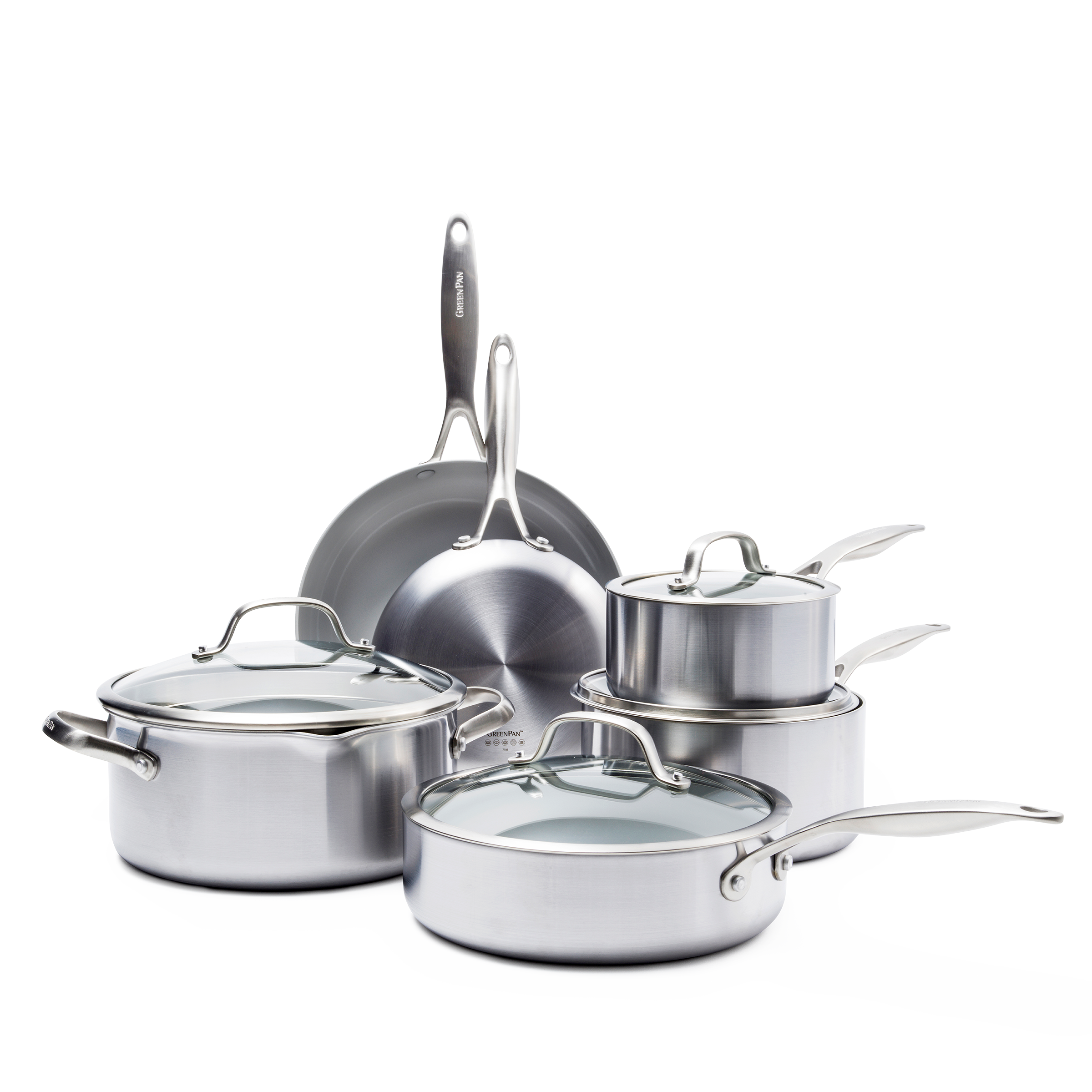 Greenpan Venice Pro Evershine Koekenpannen Kookpannen 10-delige Keramisch inductie pfas-vri onderkant   