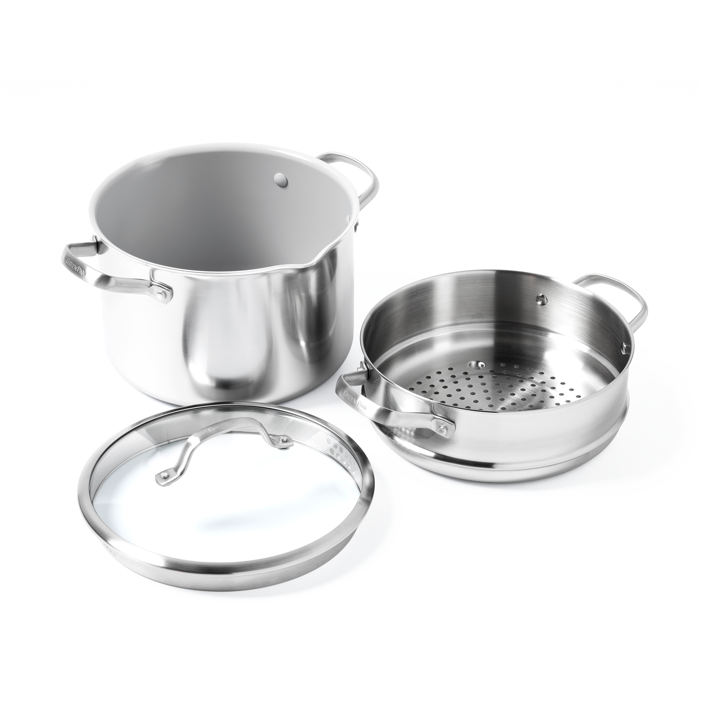 Greenpan Venice Pro Evershine MultiCooker set Kookpannen  Keramisch inductie pfas-vri vooraanzicht