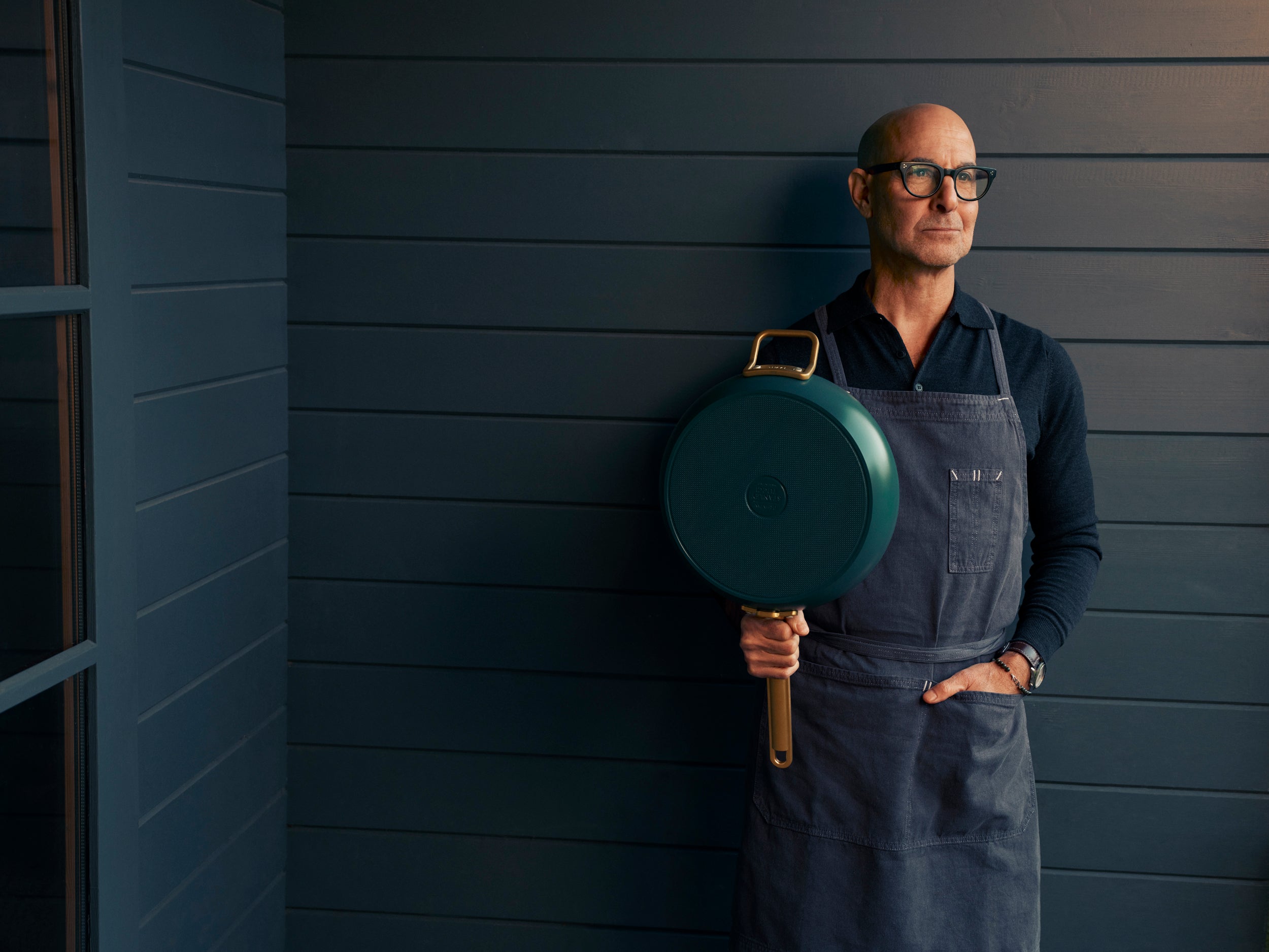 GreenPan™ Stanley Tucci™ Ceramic Nonstick 33cm Stanley Pan with Lid, Venetian Teal