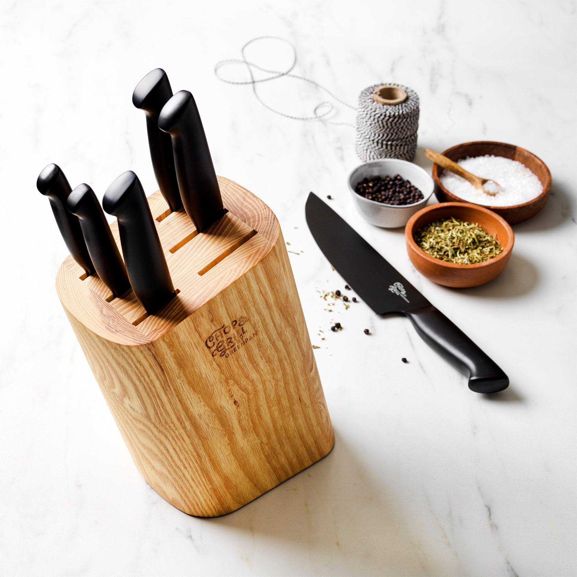Greenpan Chop & Grill Knifeblock Messenset vooraanzicht 