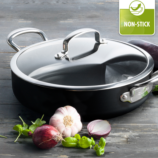 Barcelona Black Hapjespan met Deksel 26cm zwart