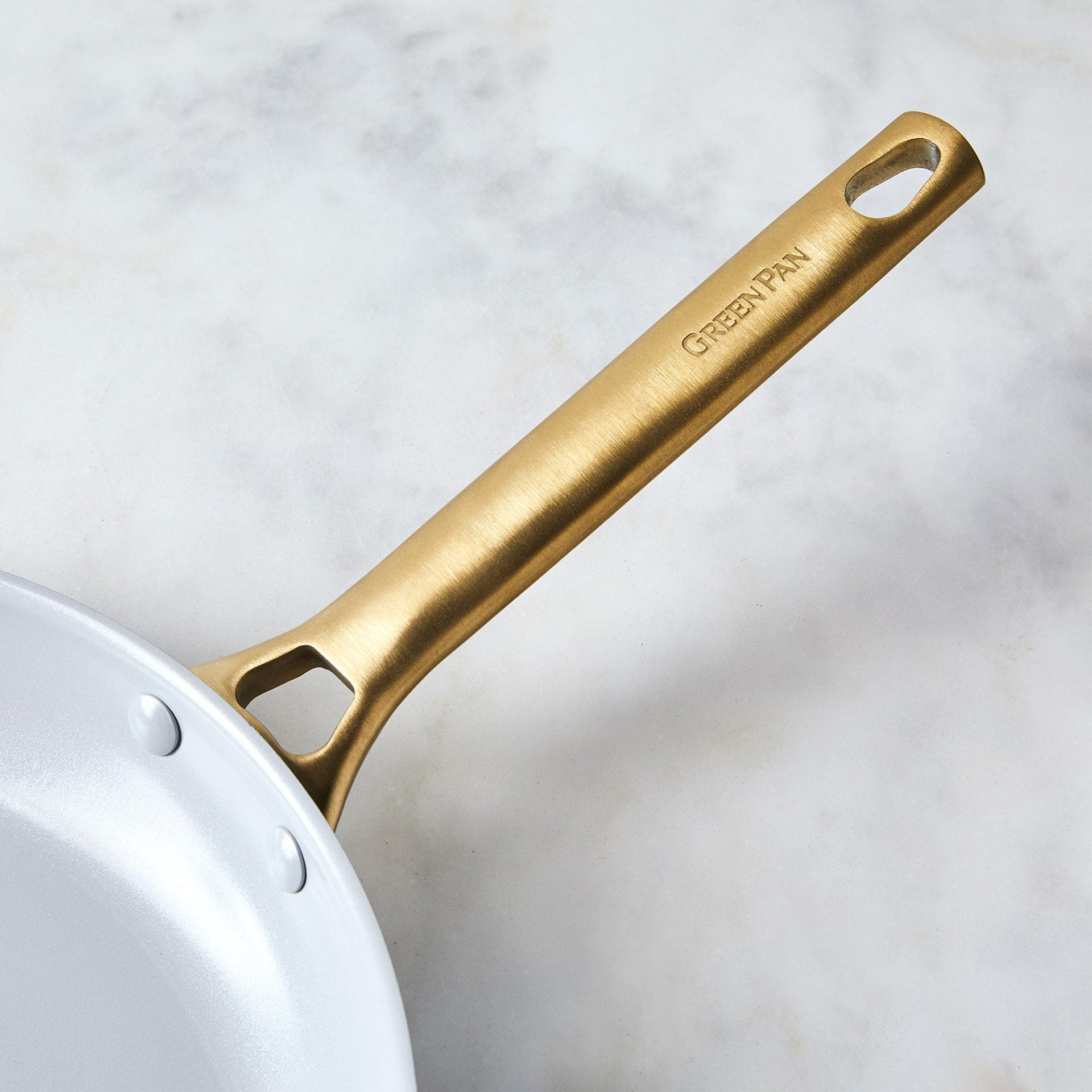 Padova Koekenpan 20cm blauw met gouden handvat