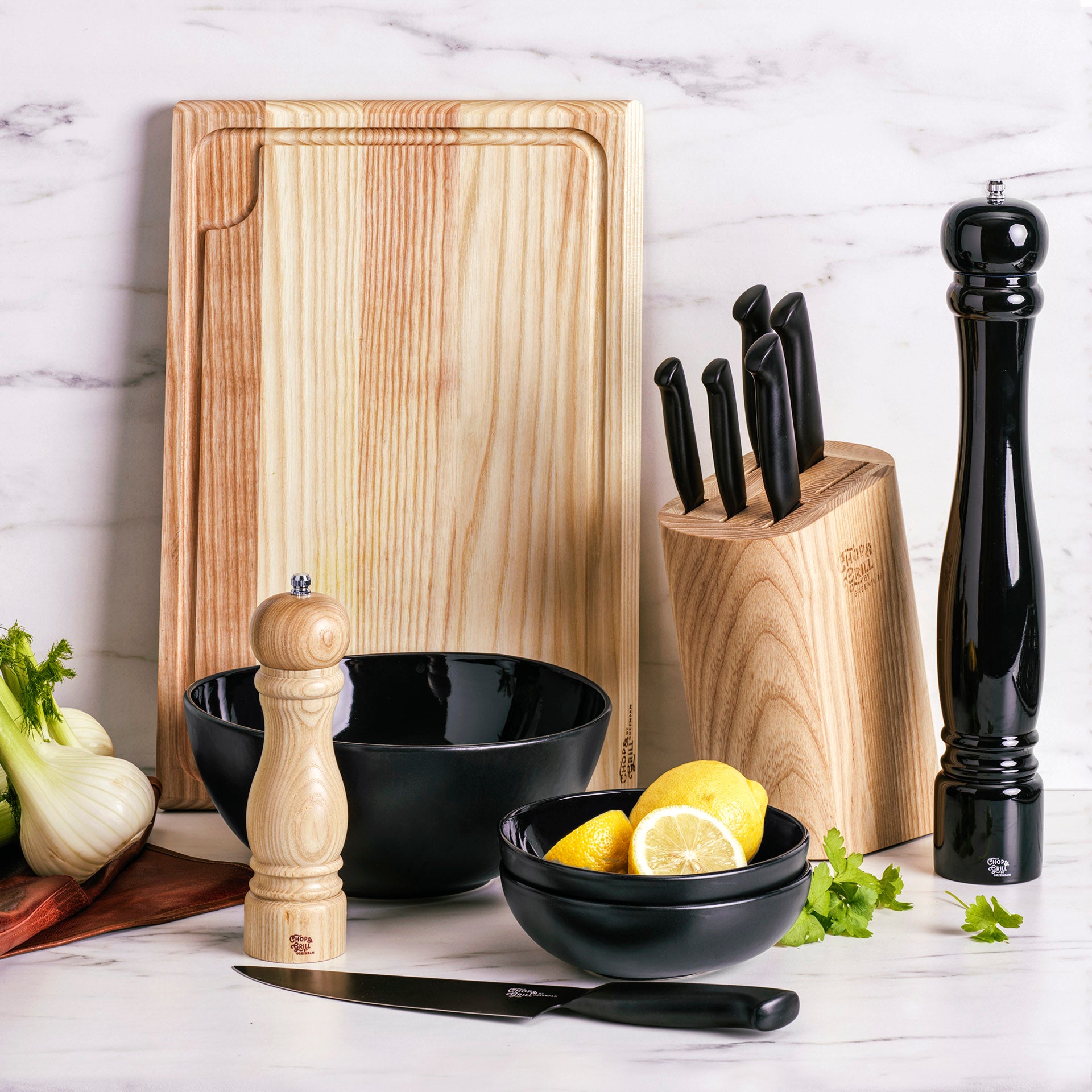 Chop & Grill 2-delige Set kleine Serveerkommen 16cm zwart collectie