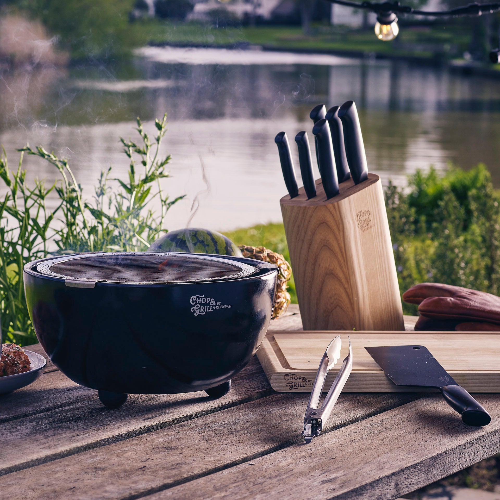Chop & Grill Tafelbarbecue 32cm zwart&zilver collectie