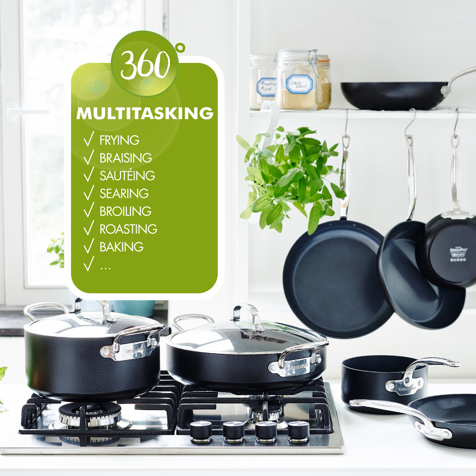 Barcelona Black Hapjespan met Deksel 26cm zwart collectie