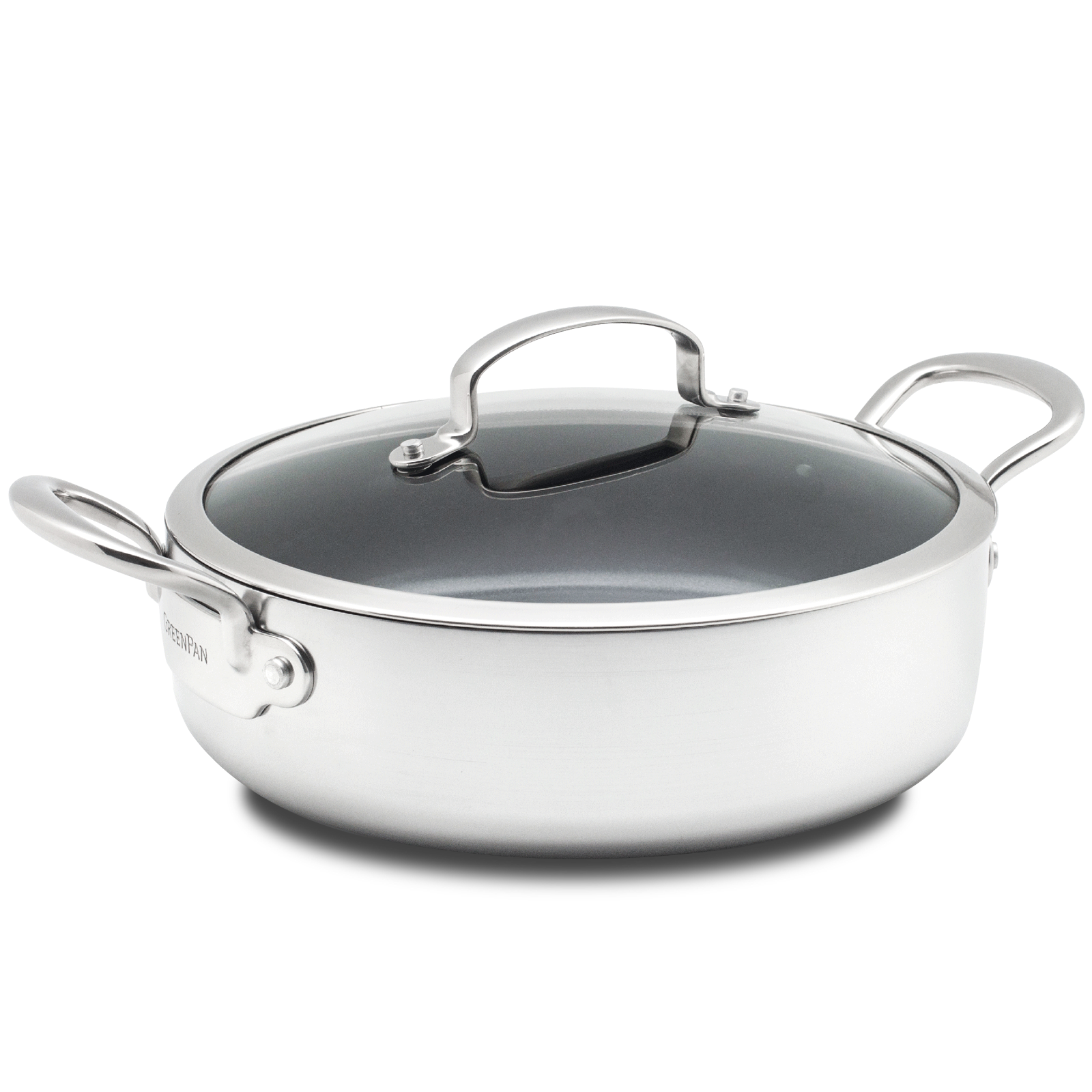 Barcelona Evershine Hapjespan met Deksel 26cm zilver