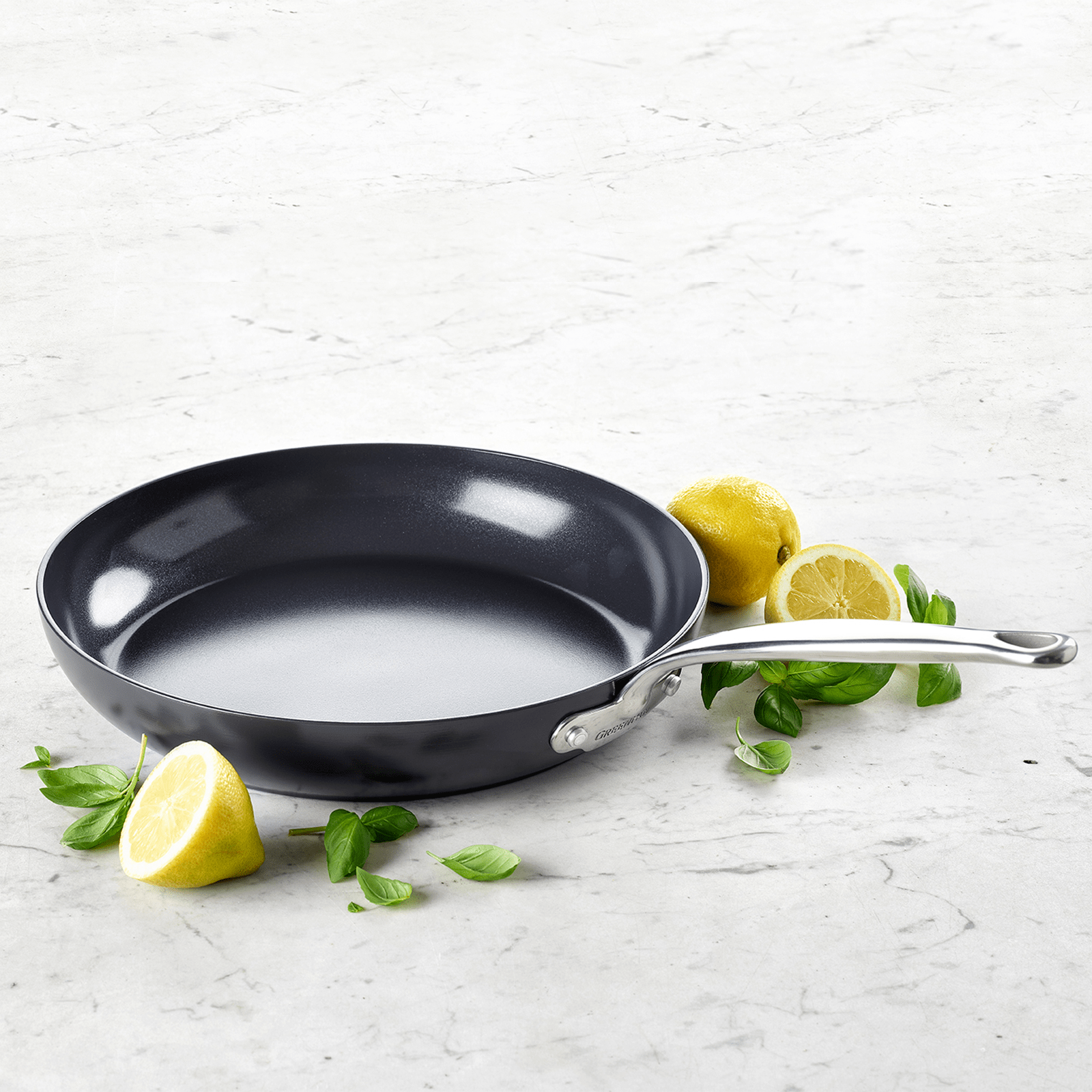  Barcelona Black koekenpan 24,5cm zwart met citroen