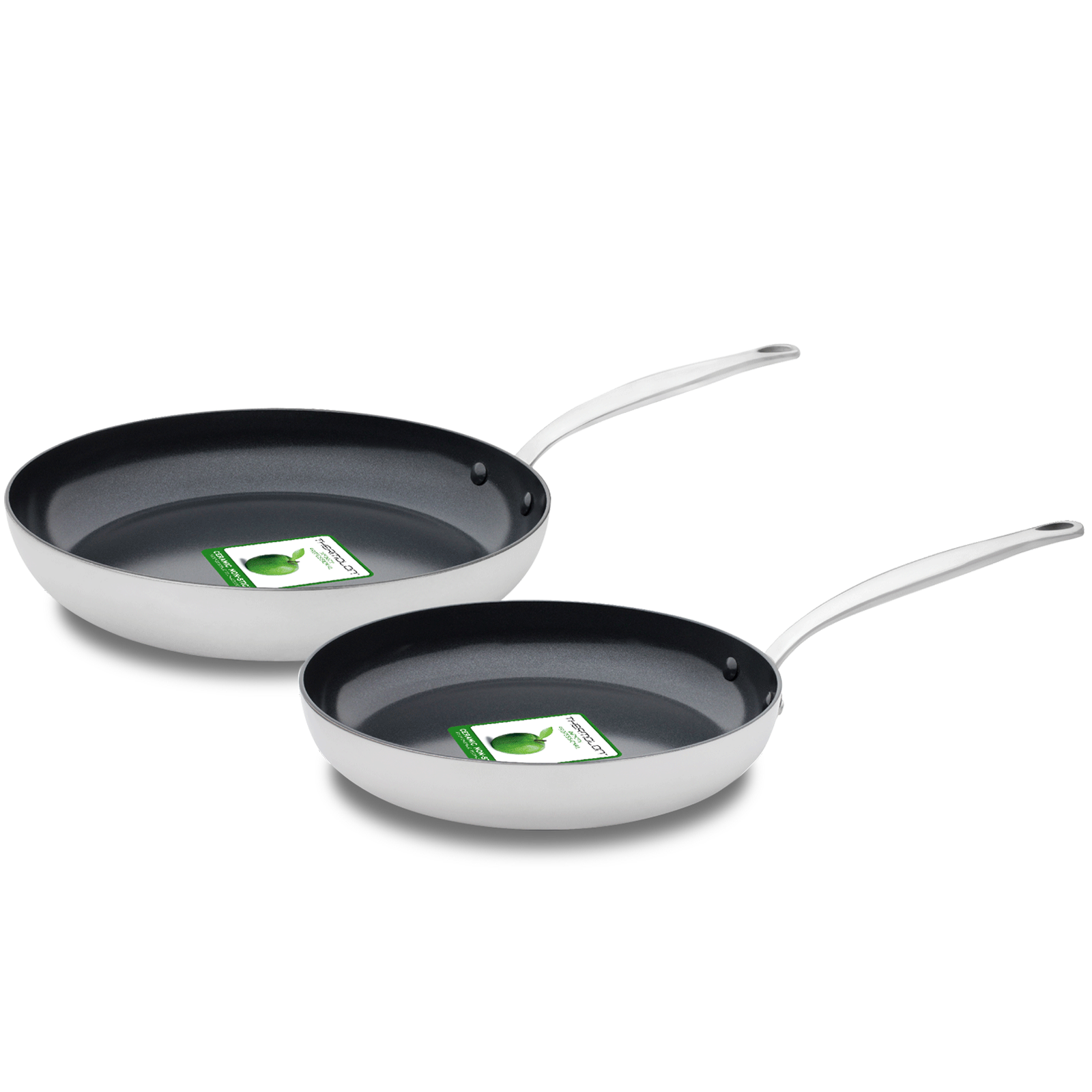 Barcelona Evershine 2-delige Pannenset 24+28cm zilver