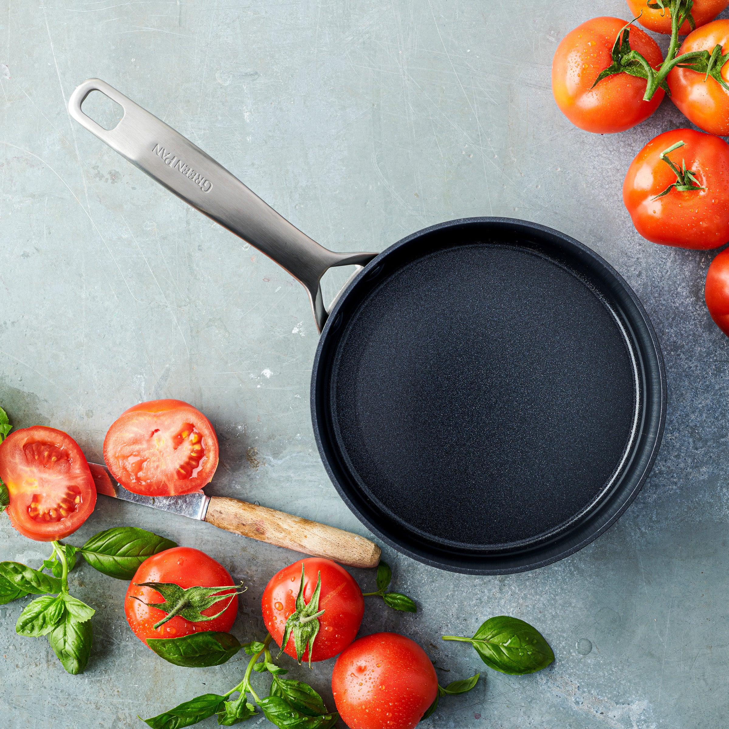 Copenhagen Koekenpan 20cm zwart met tomaten