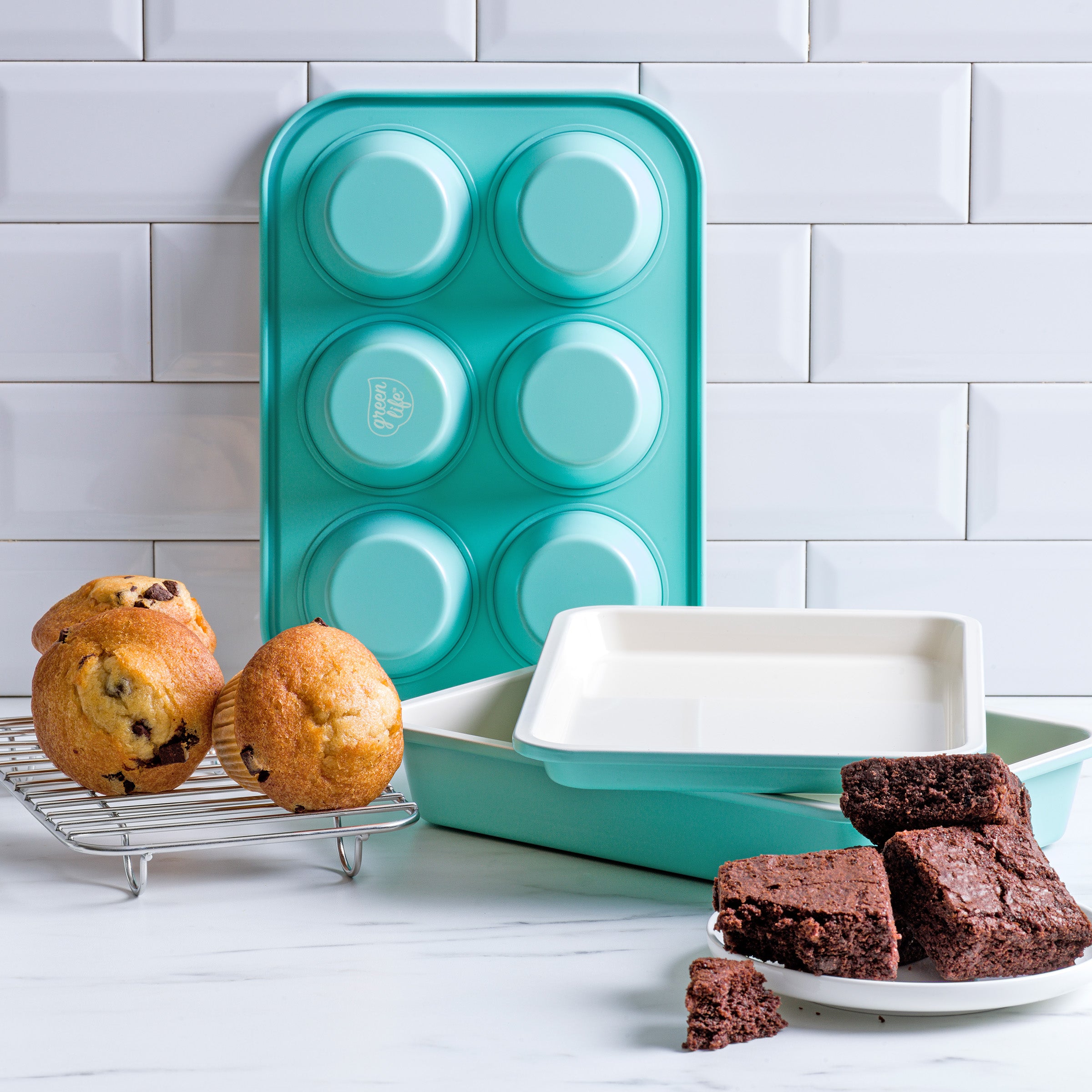 Contour Turquoise Set 4-delig met muffins en brownie