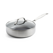 Geneva Hapjespan 24cm met deksel zilver