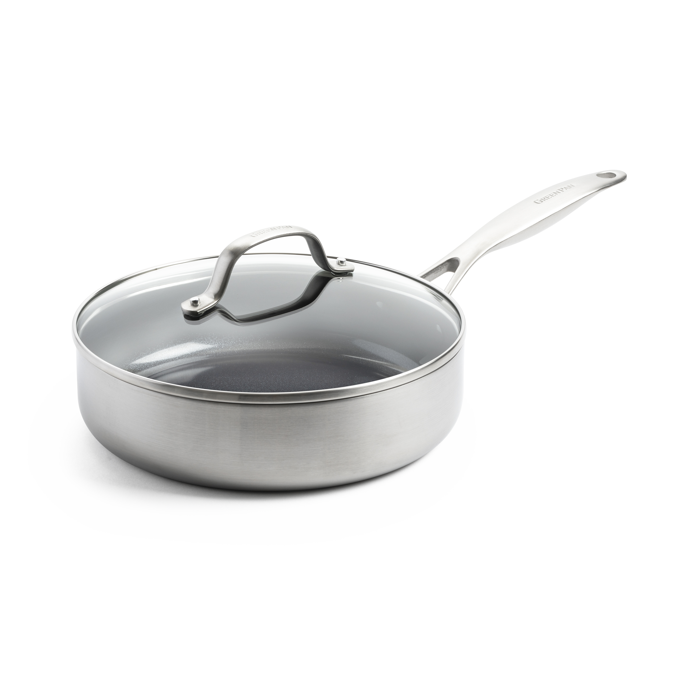 Geneva Hapjespan 24cm met deksel zilver