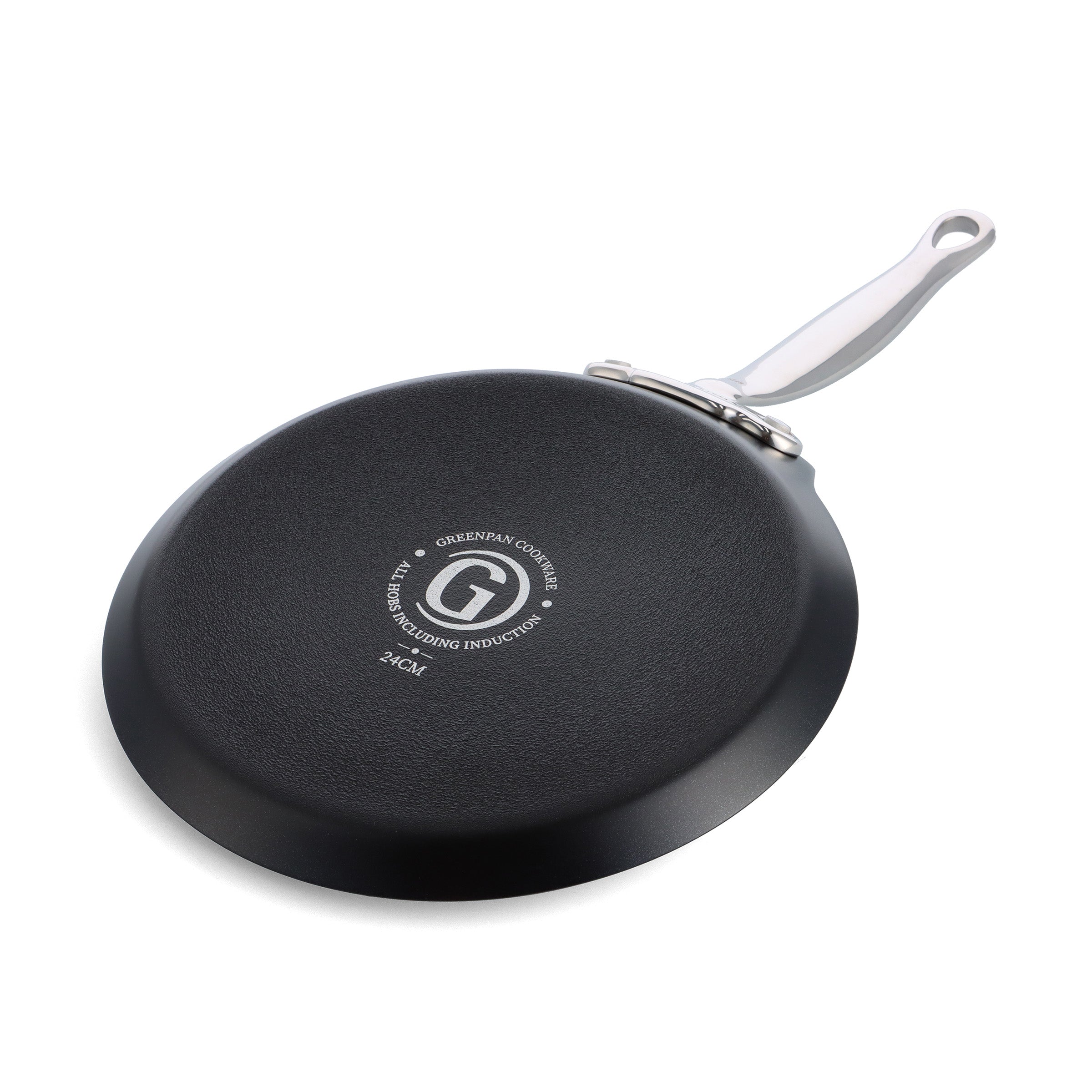 Barcelona Pro Pannenkoekenpan 24cm zilver onderaanzicht