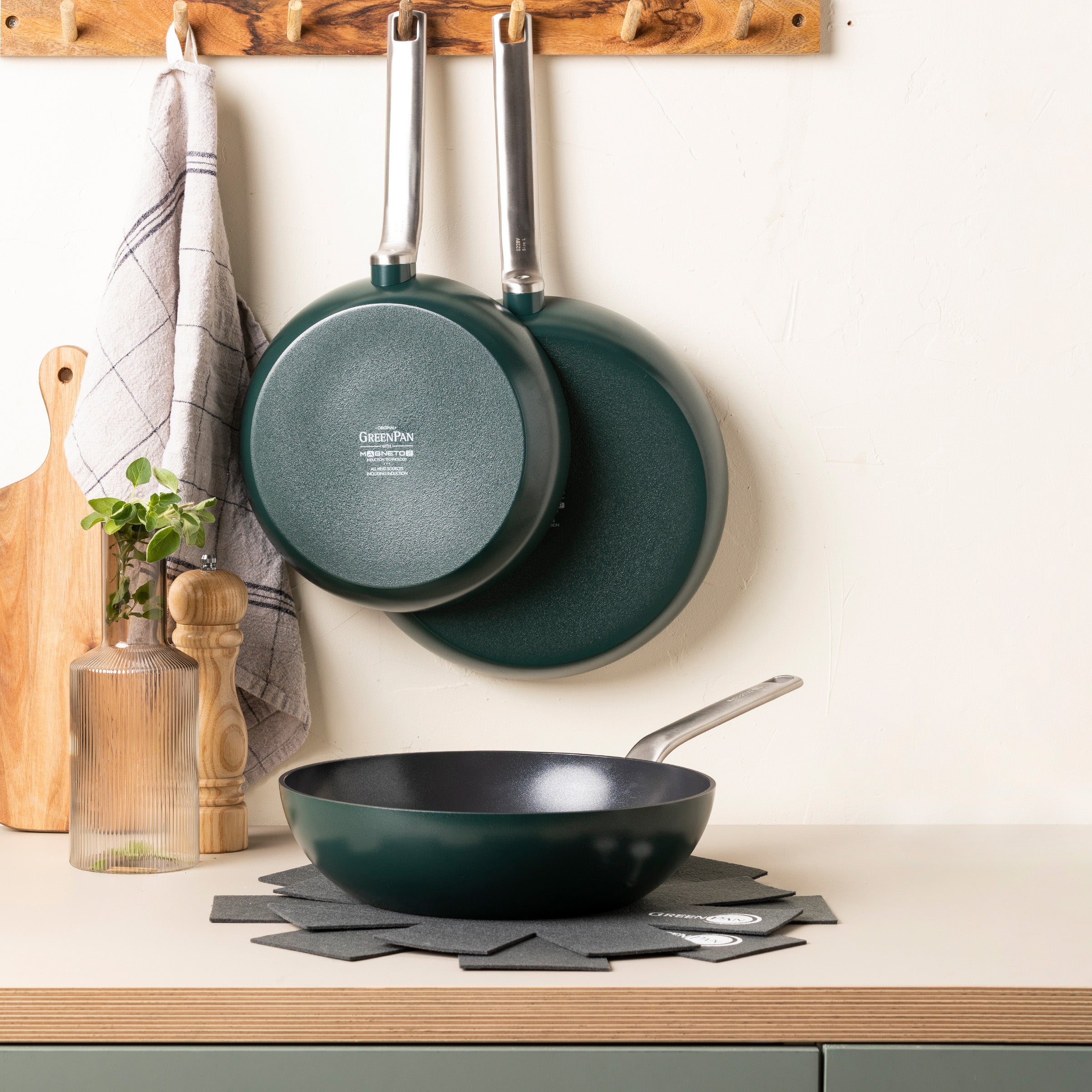 Evolution Pine Green 3-delige 24+28cm set groen 