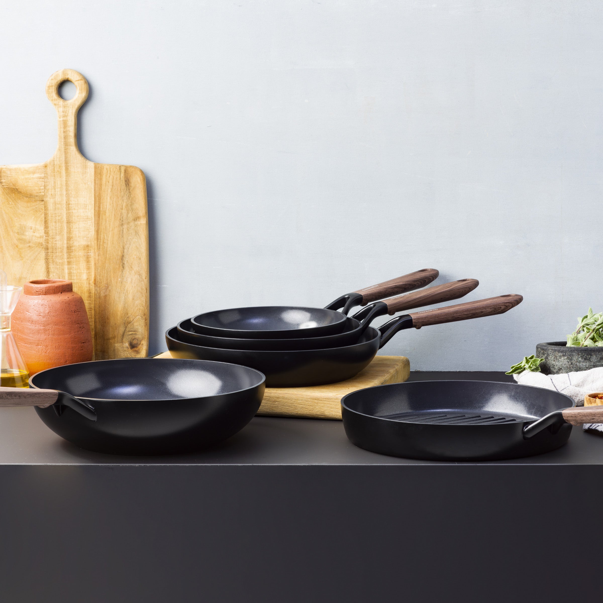 Eco-Smartshape Koekenpan Dark Wood 20cm zwart collectie