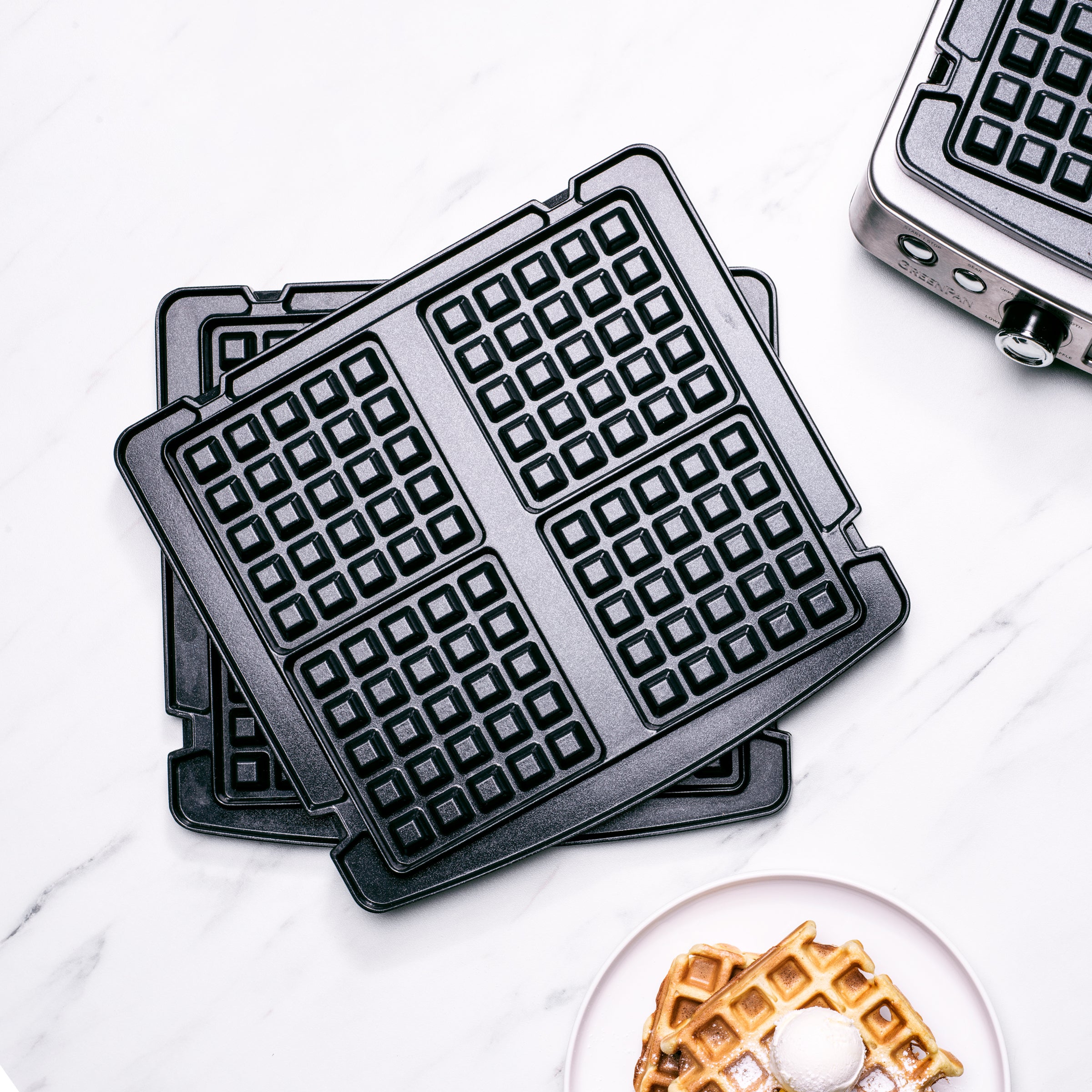 Belgische wafelplaten - contactgrill zwart