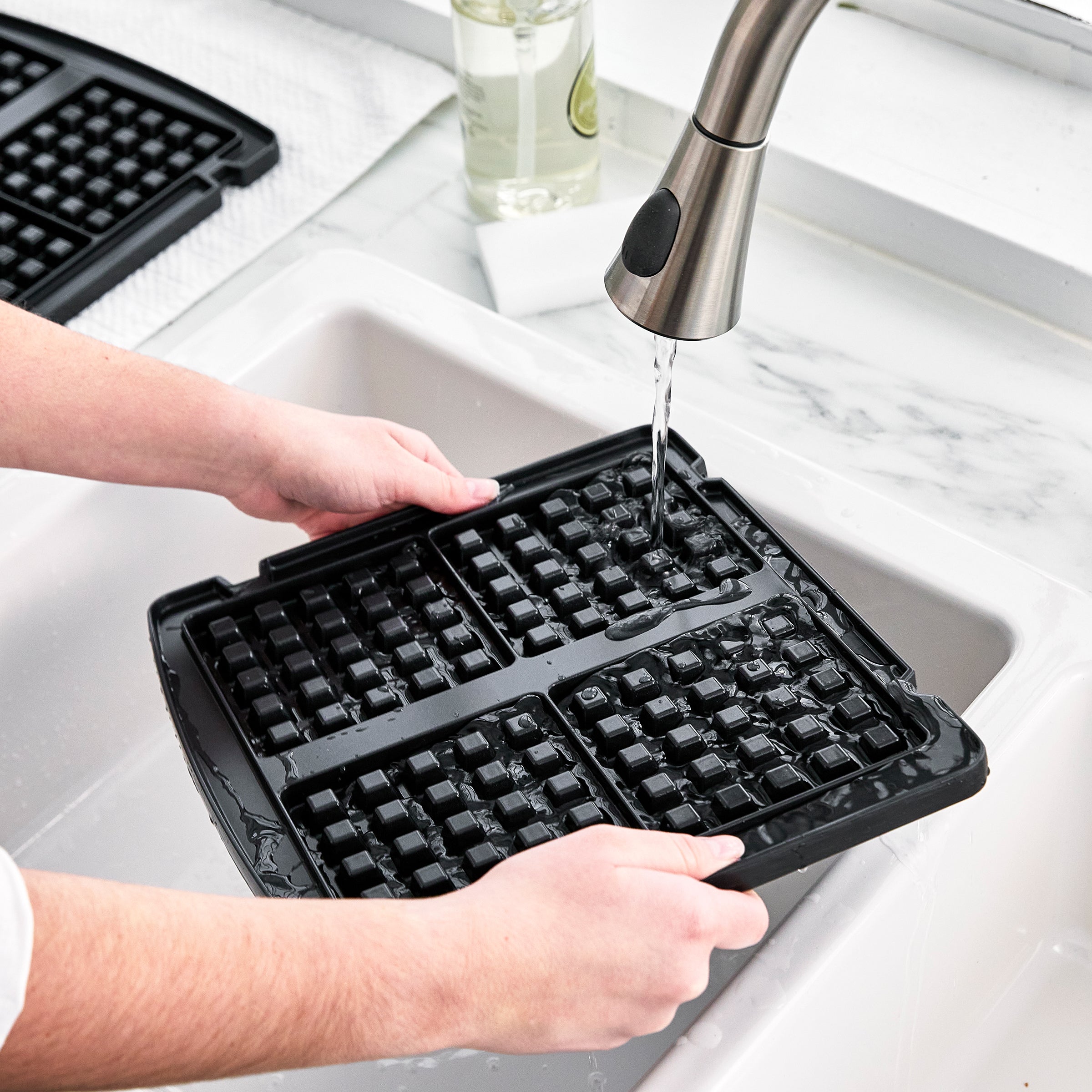 Belgische wafelplaten - contactgrill zwart afwassen