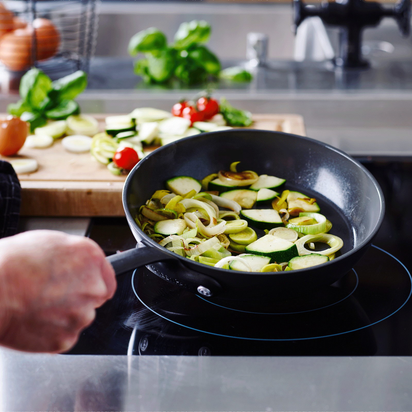 Craft Wokpan 28cm zwart op vuur