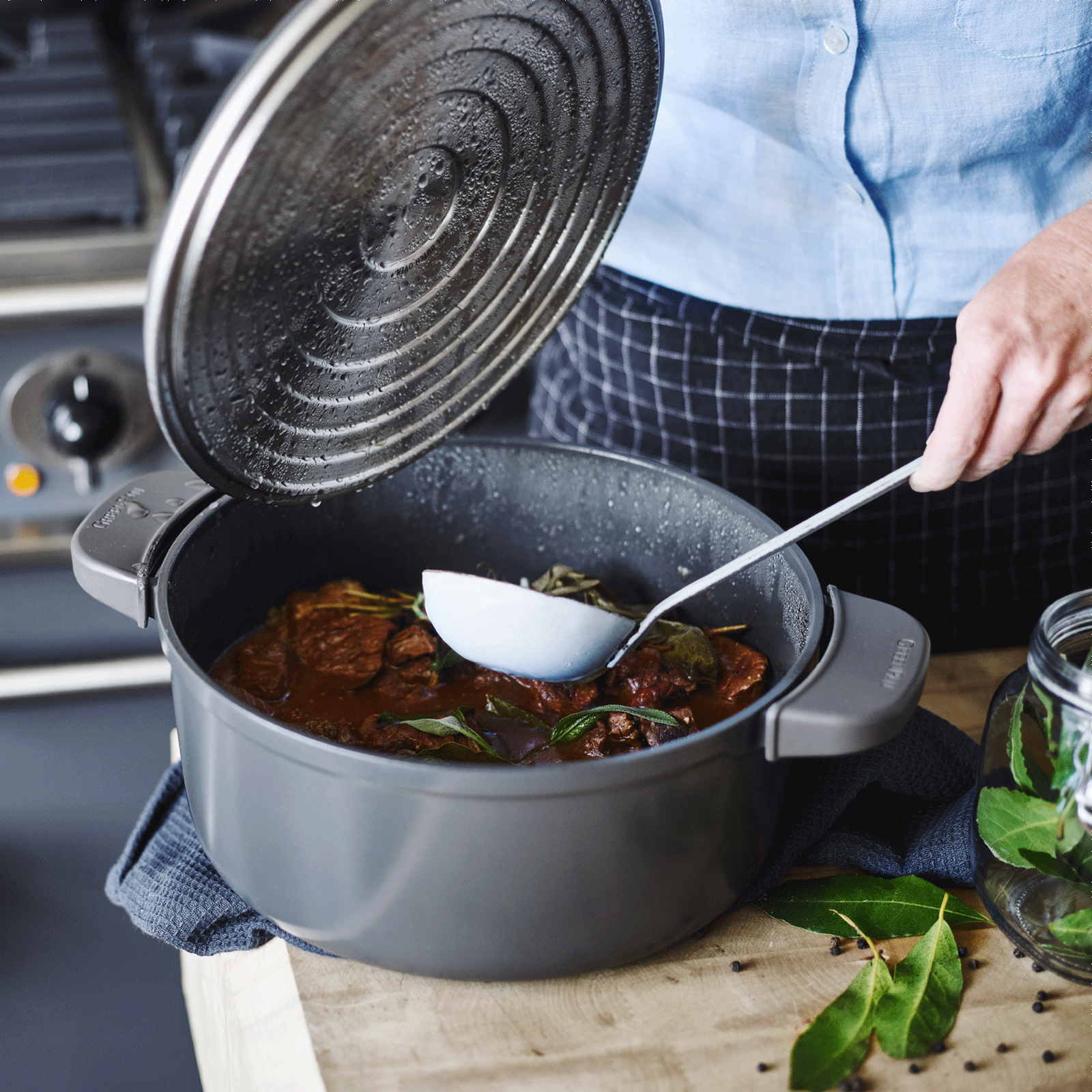Featherweights Keramische Grillpan grijs met stoofvlees