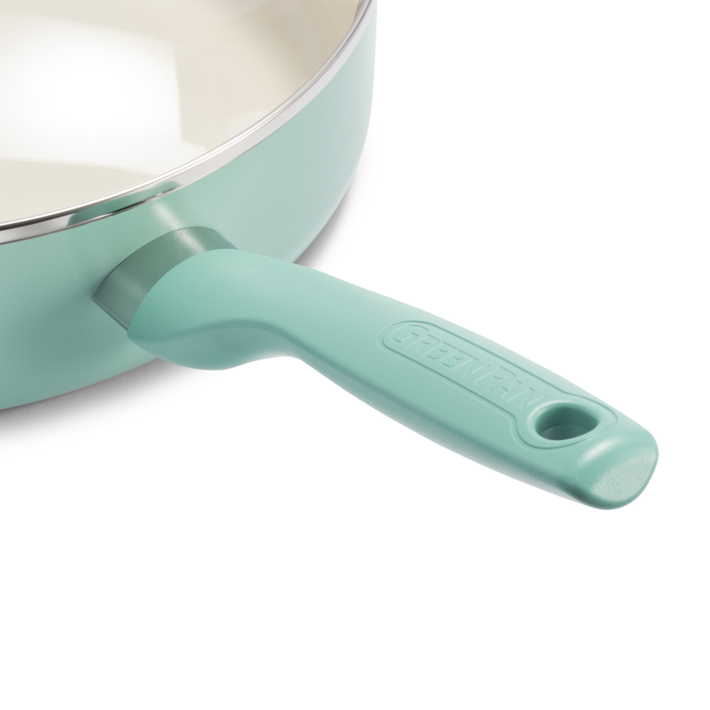  Rio Turquoise Hapjespan met deksel 30cm handvat