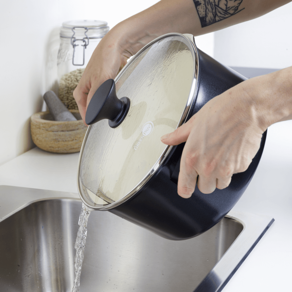 Rio Zwart 8-delige Set collectie kookpan water afgieten
