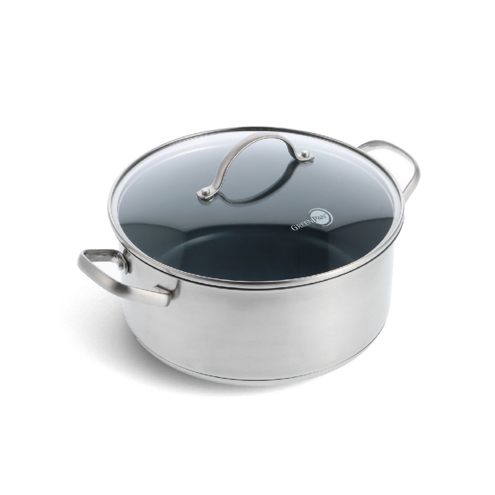 Treviso 6-delige set zilver kookpan met deksel