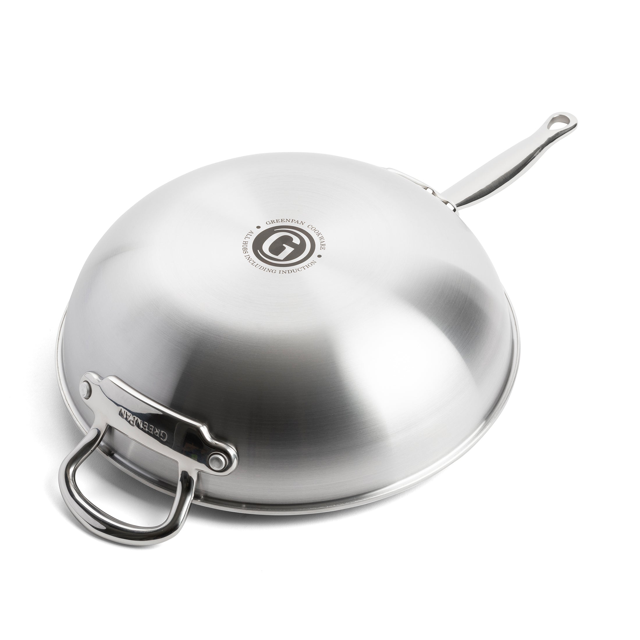 Premiere Wok 30cm zilver onderaanzicht