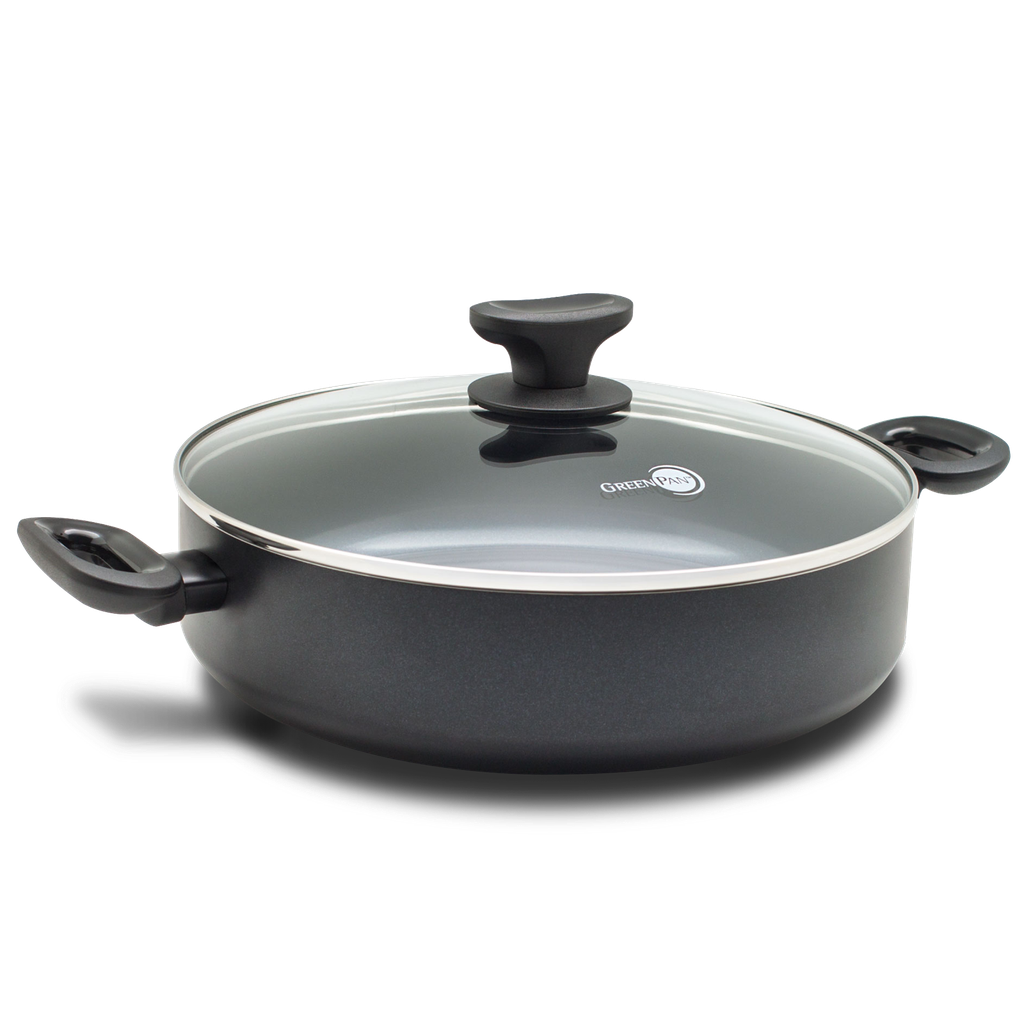 Torino Hapjespan met deksel 25cm zwart