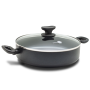 Torino Hapjespan met deksel 25cm zwart